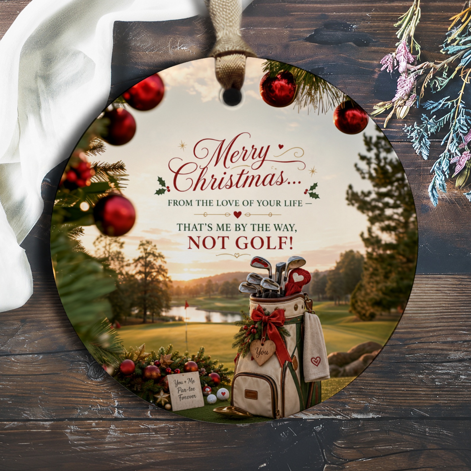 Merry Christmas From The Love Of Your Life Funny Golf Ornament Christmas Gift For Golfer Holiday Decor Cute Tree Decoration O422