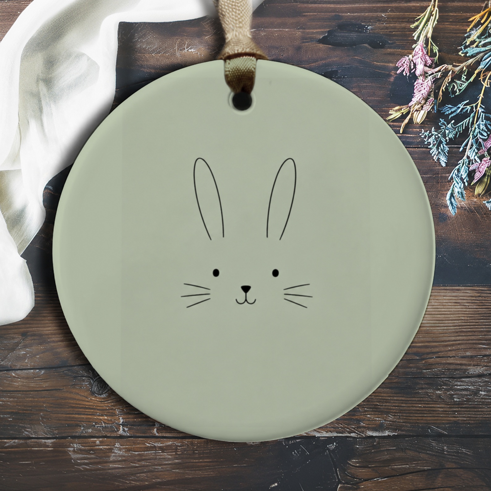 Cute Bunny Face Ornament Minimal Animal Decor Easter Decoration For Kids Room Nursery Adorable Rabbit Gift O462