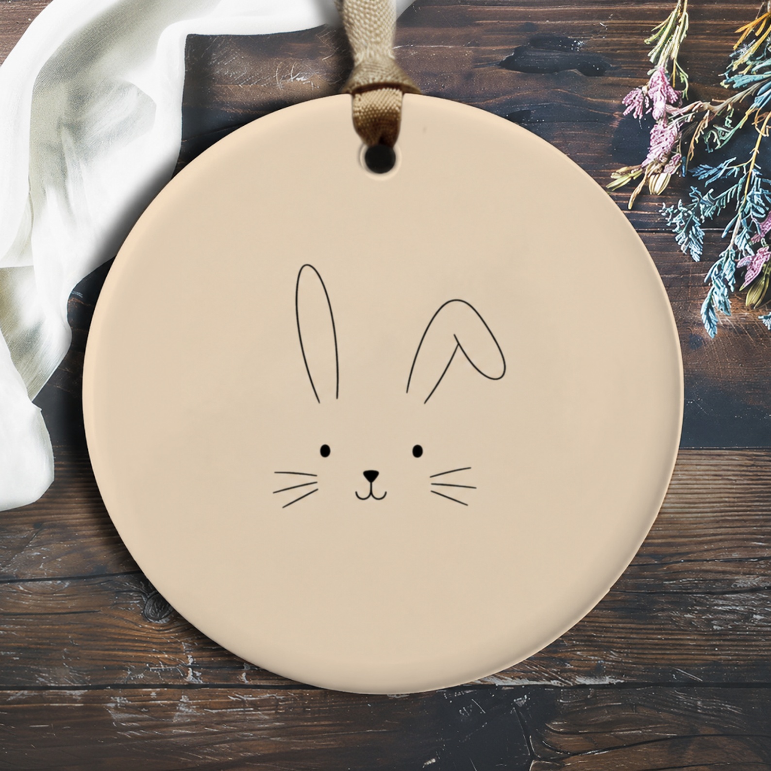 Cute Bunny Face Ornament Minimal Animal Decor Easter Decoration For Kids Room Nursery Adorable Rabbit Gift O463