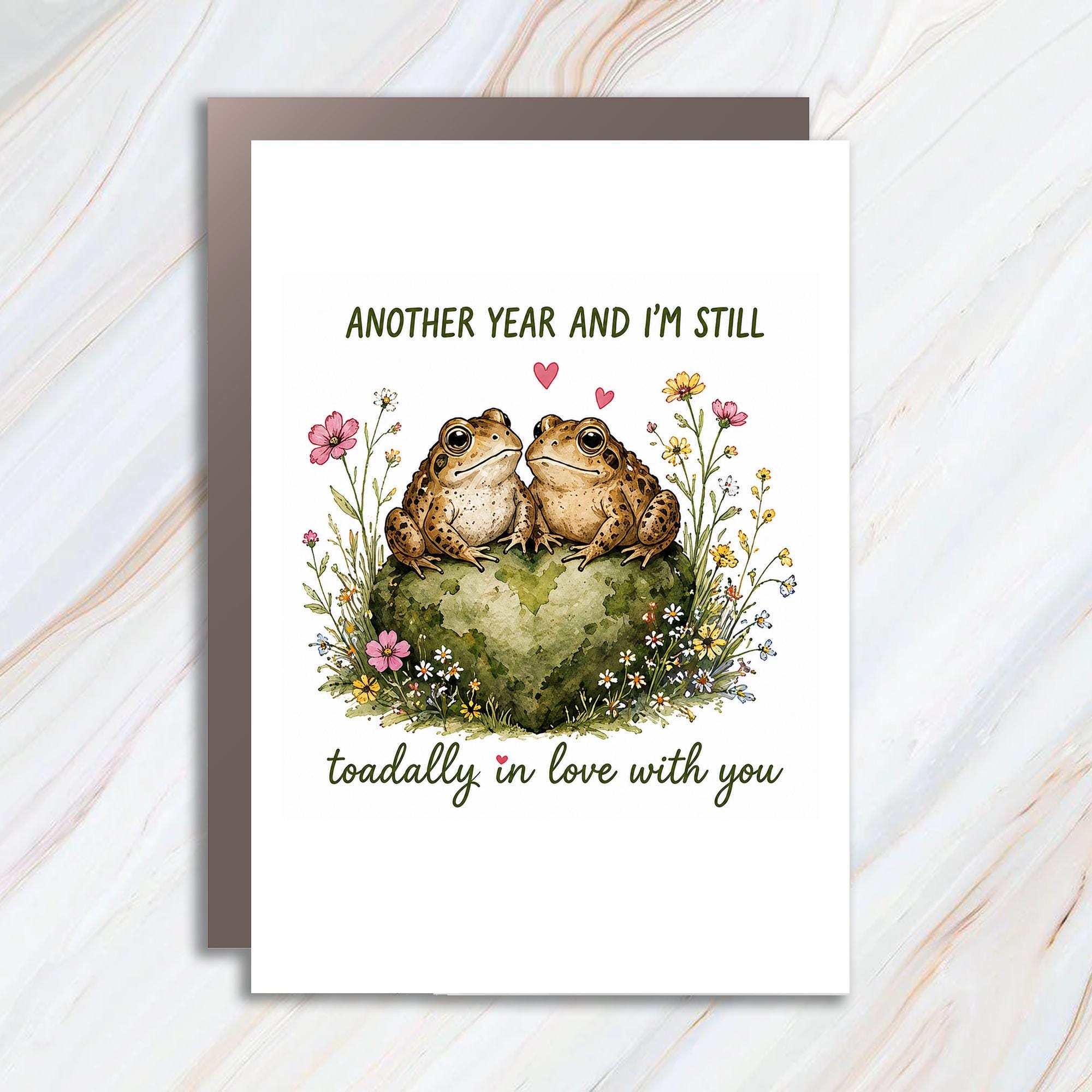 Another Year And I'm Still Toadally In Love With You Anniversary Card Cute Frog Love Card For Couple Romantic Nature Card C981