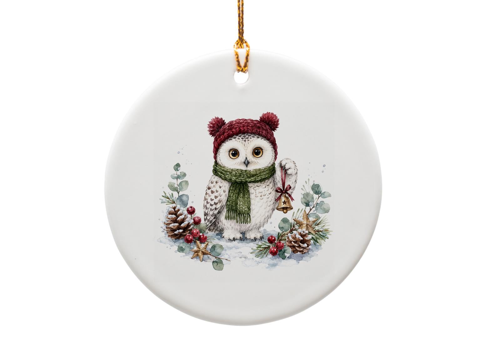 Owl Christmas Ornament Winter Hat Scarf Cute Holiday Decor Woodland Animal Ornament Gift For Bird Lover Festive Tree Decoration O997