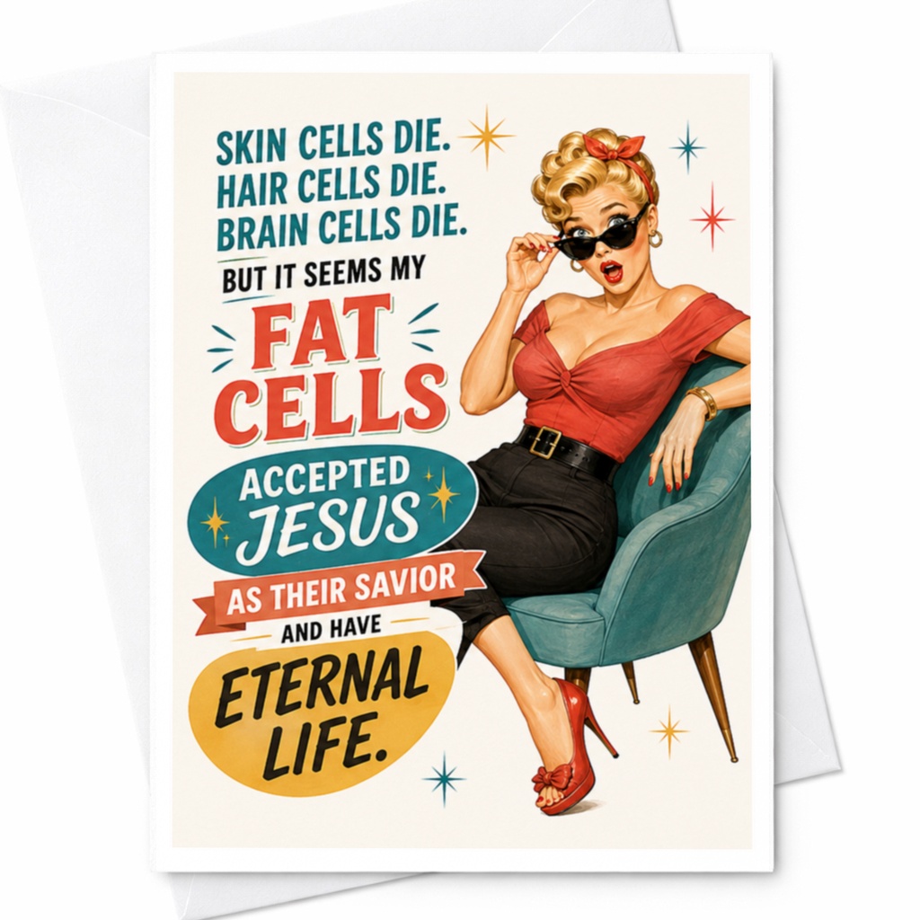 Skin Cells Die Hair Cells Die Brain Cells Die Funny Greeting Card Retro Woman Birthday Card For Friend Fun Card C4483