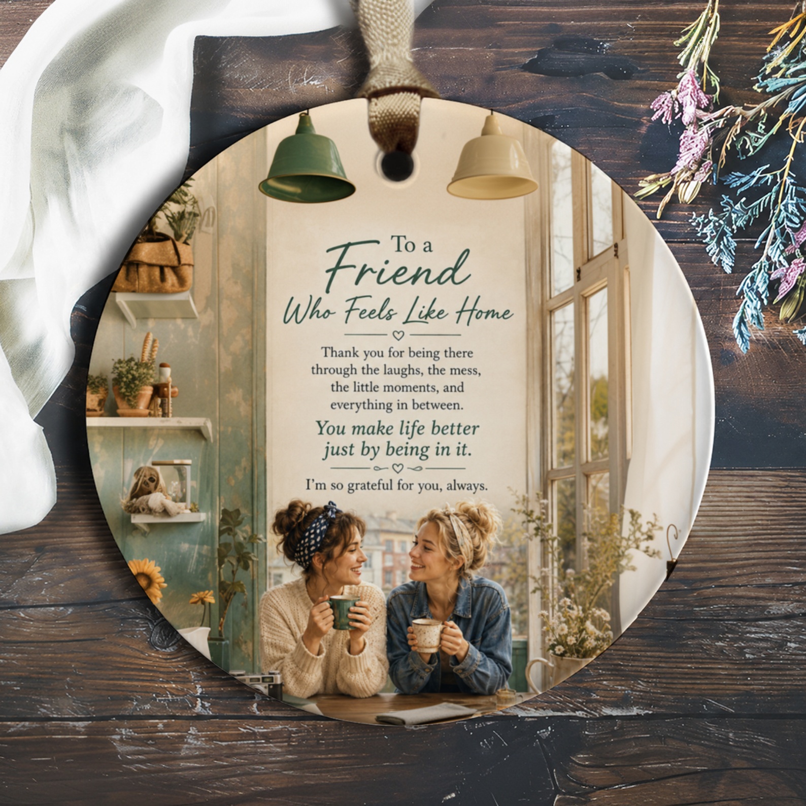 To A Friend Who Feels Like Home Friendship Ornament Cozy Home Decor Gift For Best Friend Sentimental Keepsake O481