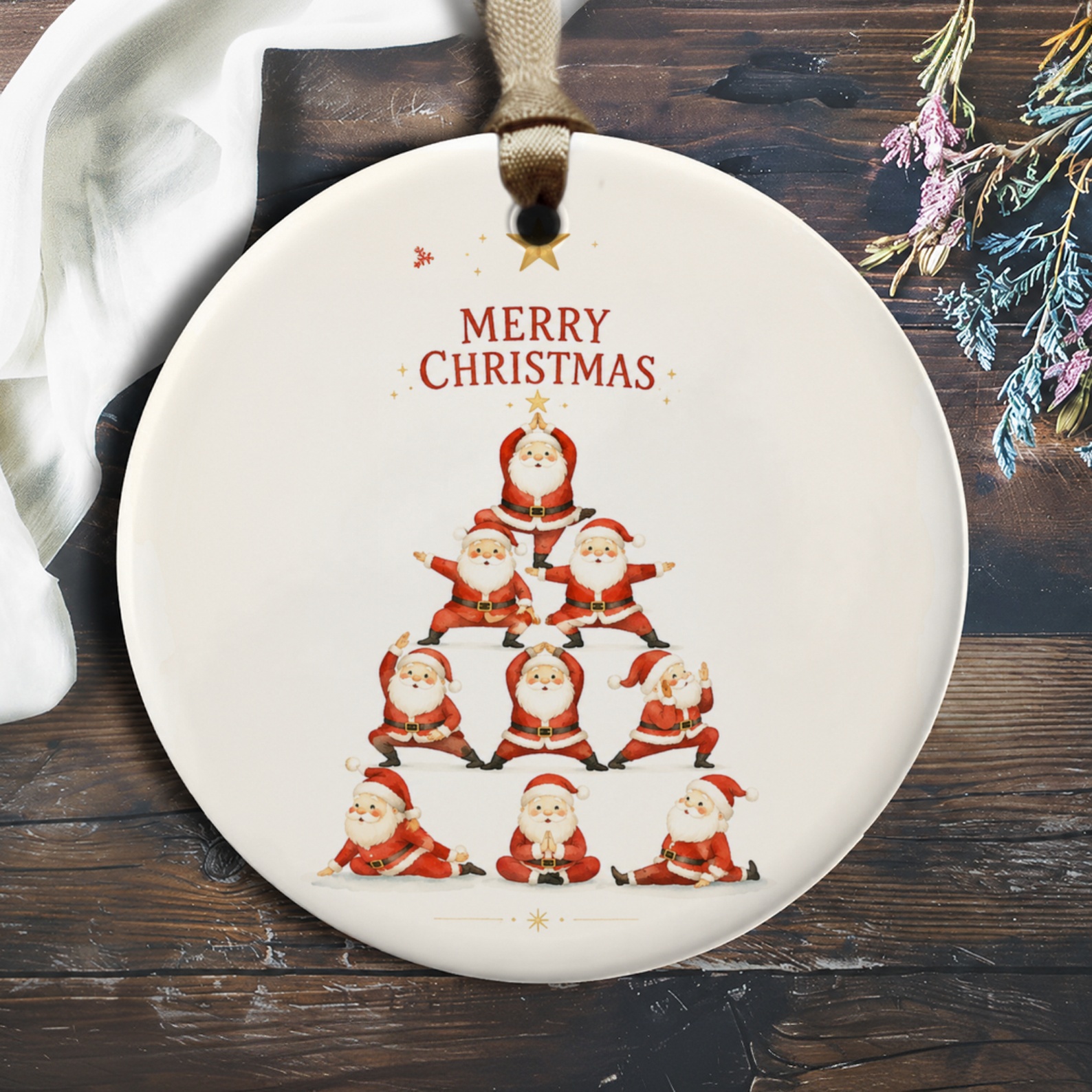 Merry Christmas Santa Pyramid Ornament Festive Holiday Decor Cute Christmas Tree Decoration For Home Seasonal Gift O492