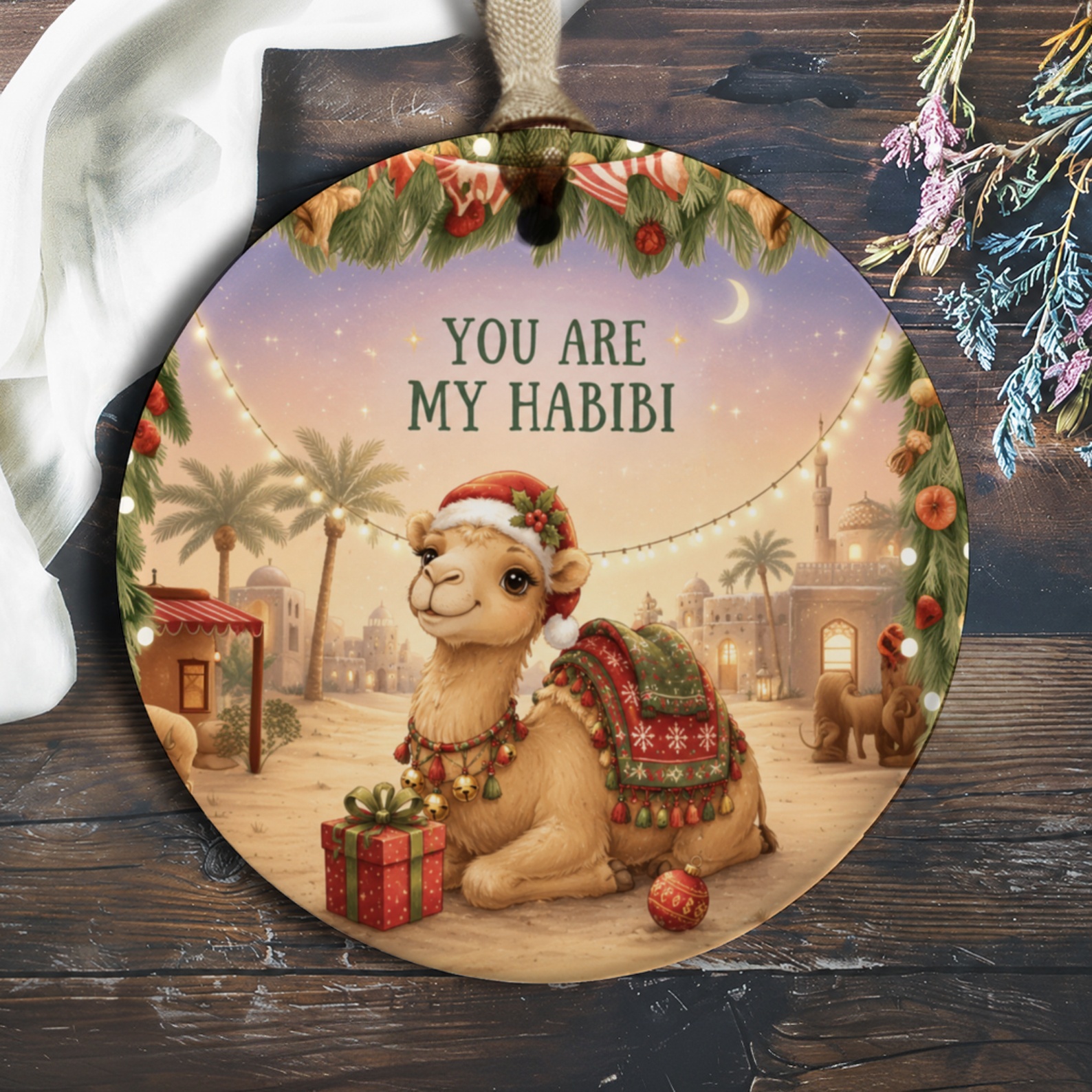 You Are My Habibi Christmas Ornament Cute Camel Festive Decor Holiday Gift For Her Romantic Keepsake O518