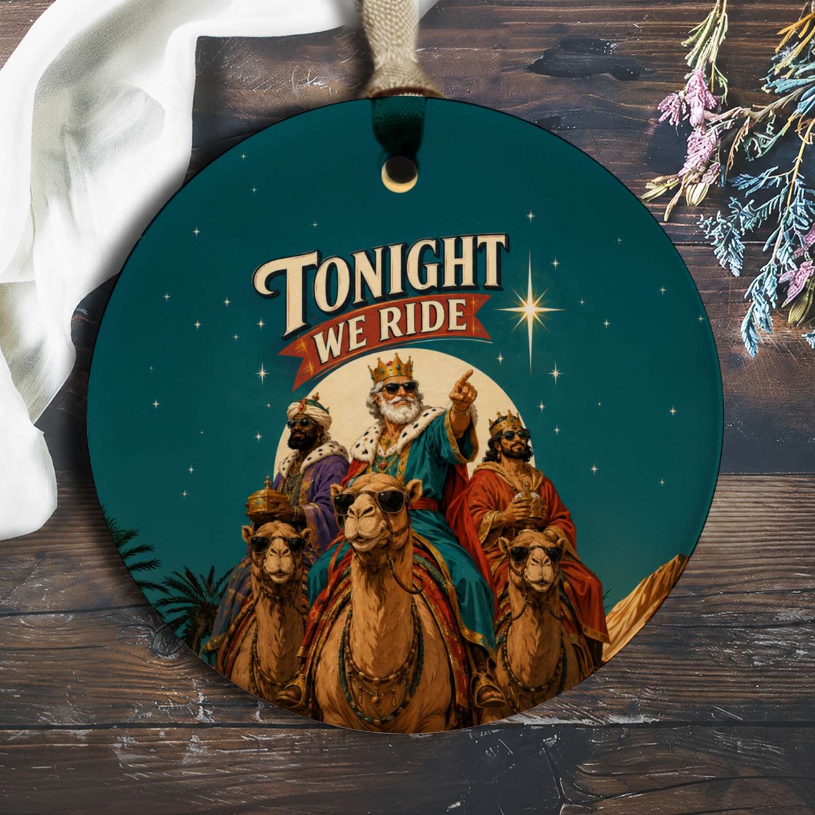 Tonight We Ride Christmas Ornament Three Wise Men On Camels Holiday Decor Festive Hanging Decoration Unique Gift O533