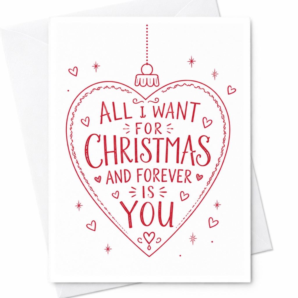 All I Want For Christmas And Forever Is You Romantic Christmas Card For Partner Cute Holiday Greeting Card For Him Her C4589