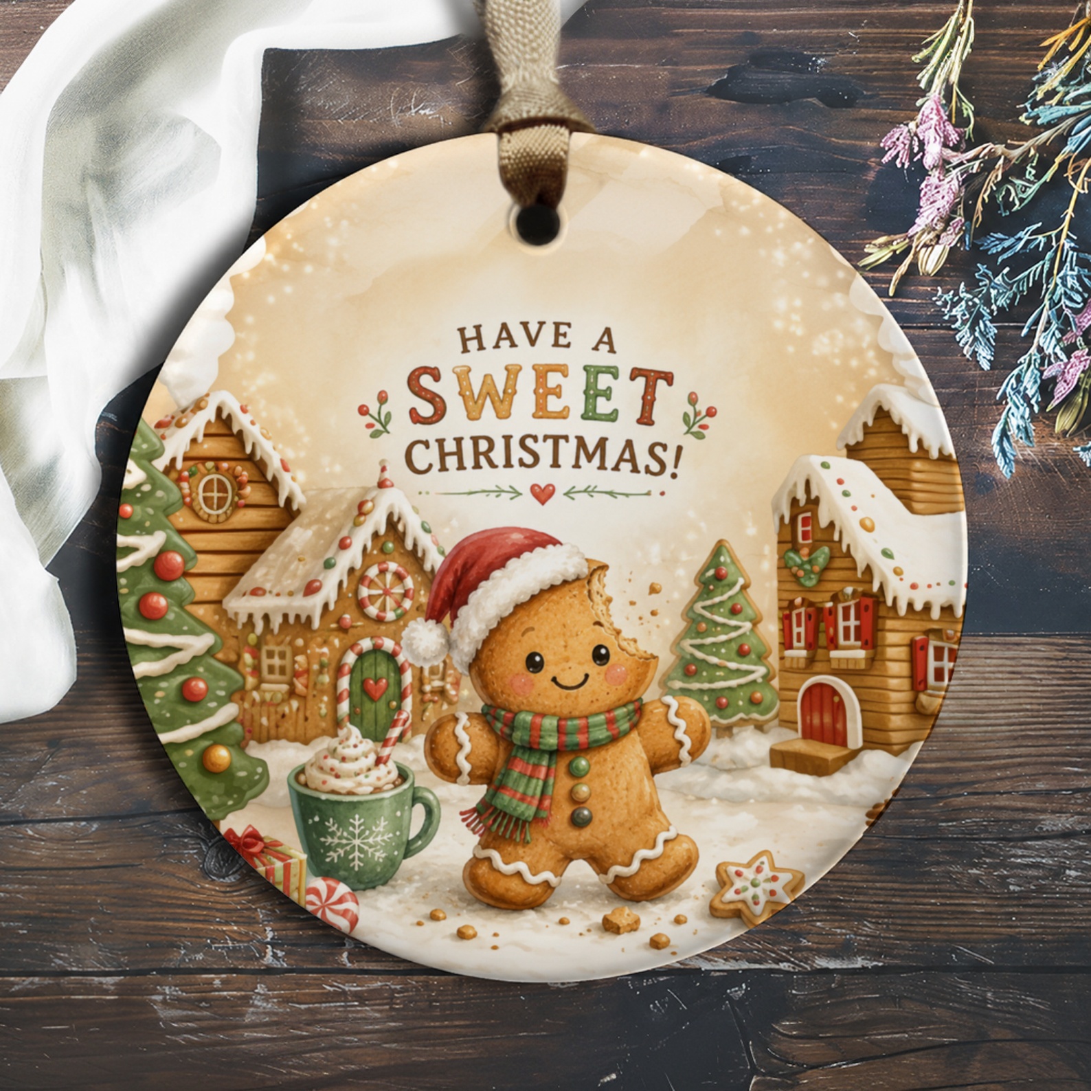 Have A Sweet Christmas! Gingerbread House Ornament Cute Holiday Decor Christmas Tree Decoration Festive Gift Idea O564