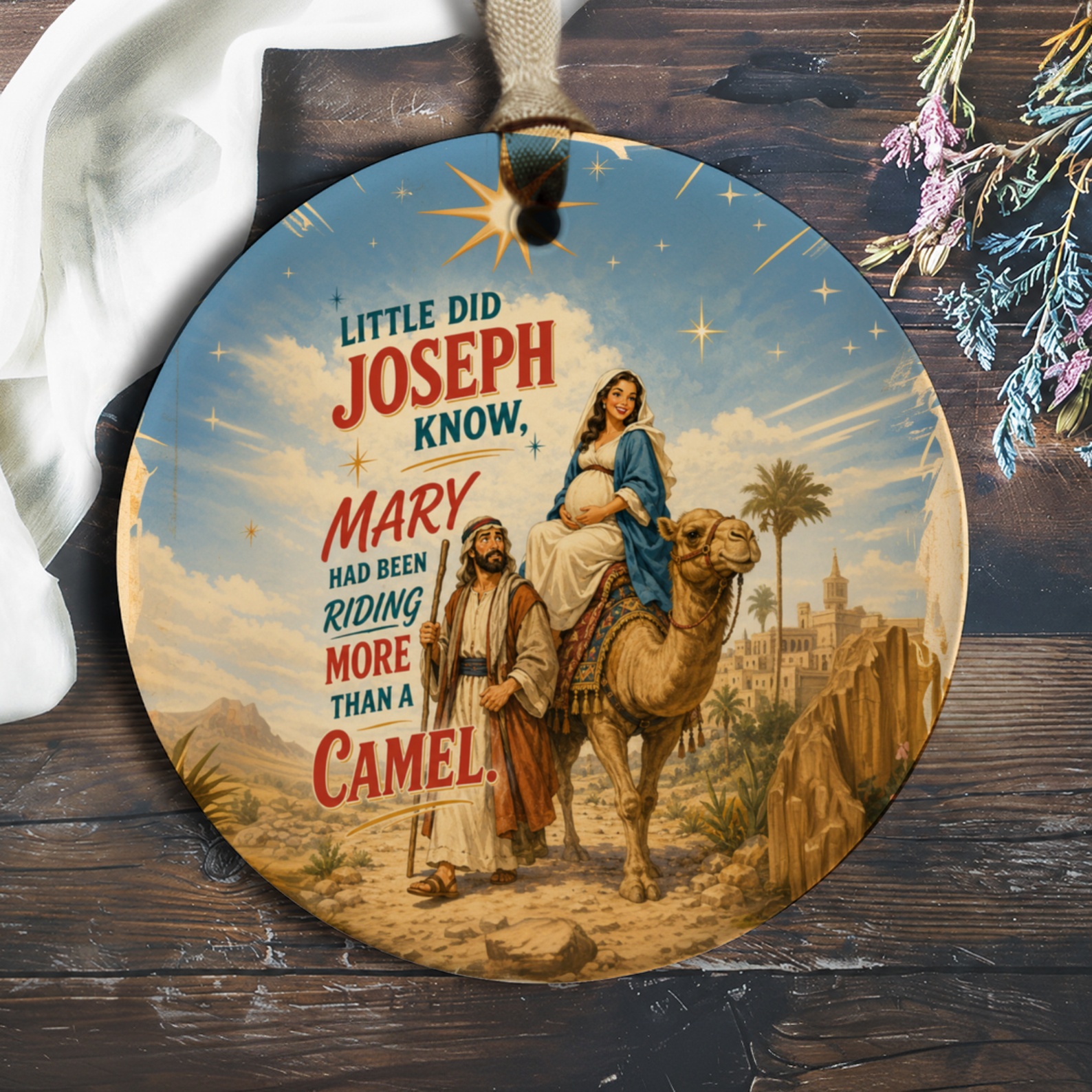 Little Did Joseph Know Christmas Ornament Funny Nativity Scene Holiday Decor Mary And Joseph Unique Xmas Gift O576