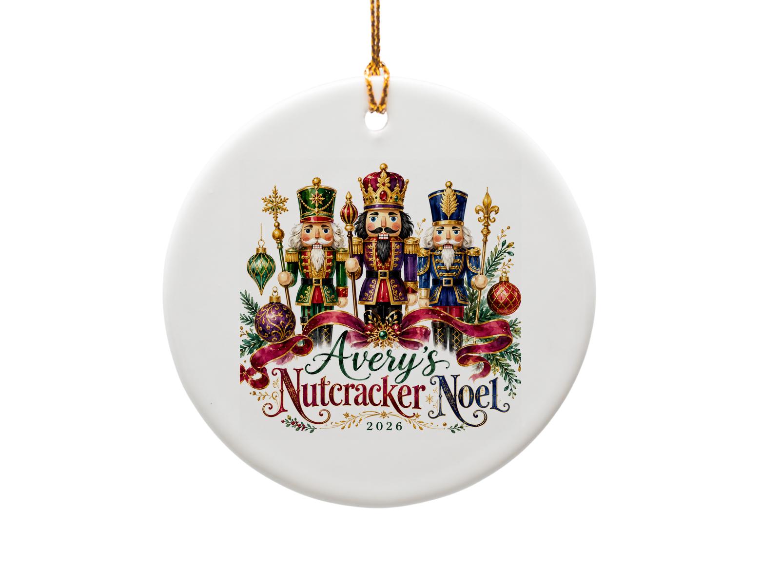 Nutcracker Noel 2026 Personalized Christmas Ornament Holiday Decor Custom Nutcracker Keepsake Gift O1033