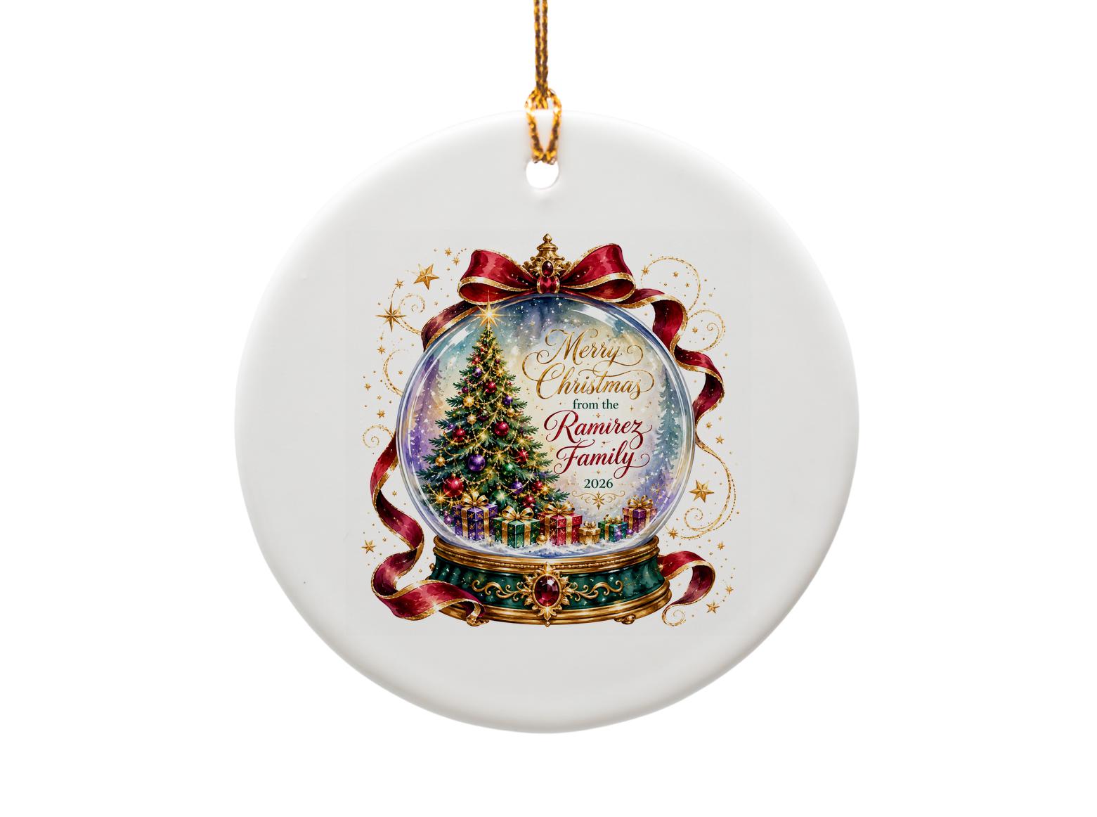 Merry Christmas Custom Family 2026 Personalized Ornament Holiday Decor Custom Family Name Christmas Tree Gift O1030
