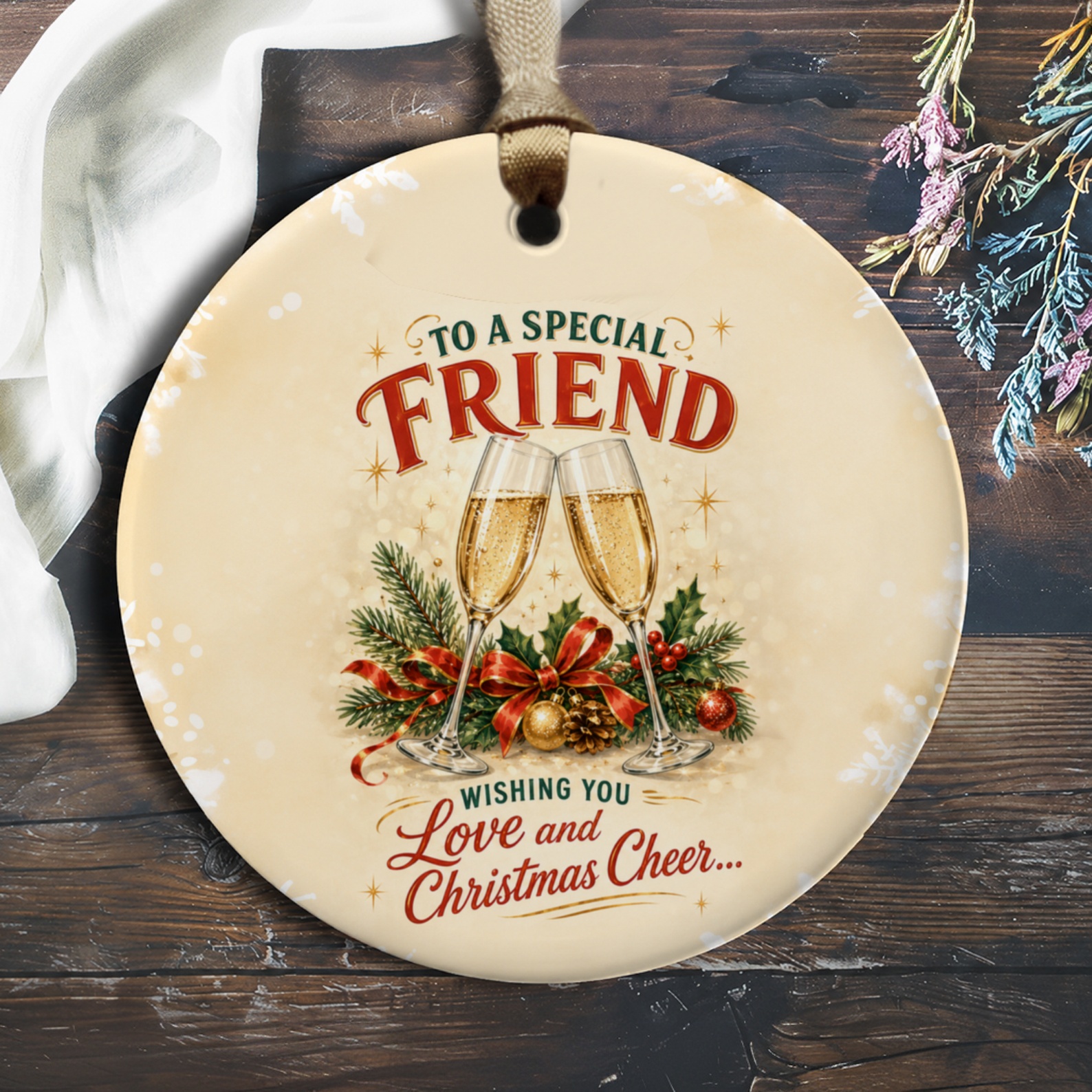To A Special Friend Wishing You Love And Christmas Cheer Ornament Festive Holiday Decor Gift For Friend Xmas Ornament O593