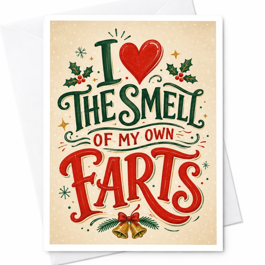 I Love The Smell Of My Own Farts Funny Christmas Card Holiday Greeting Card For Friends Family Hilarious Xmas Card C4610