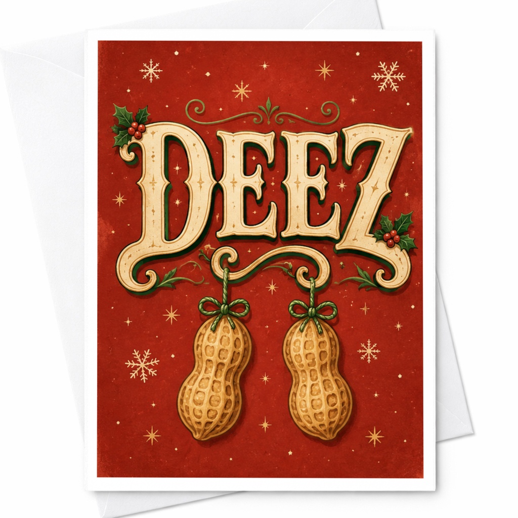 Deez Funny Christmas Card Holiday Greeting Card Peanuts For Friends Family Festive Celebration C4615