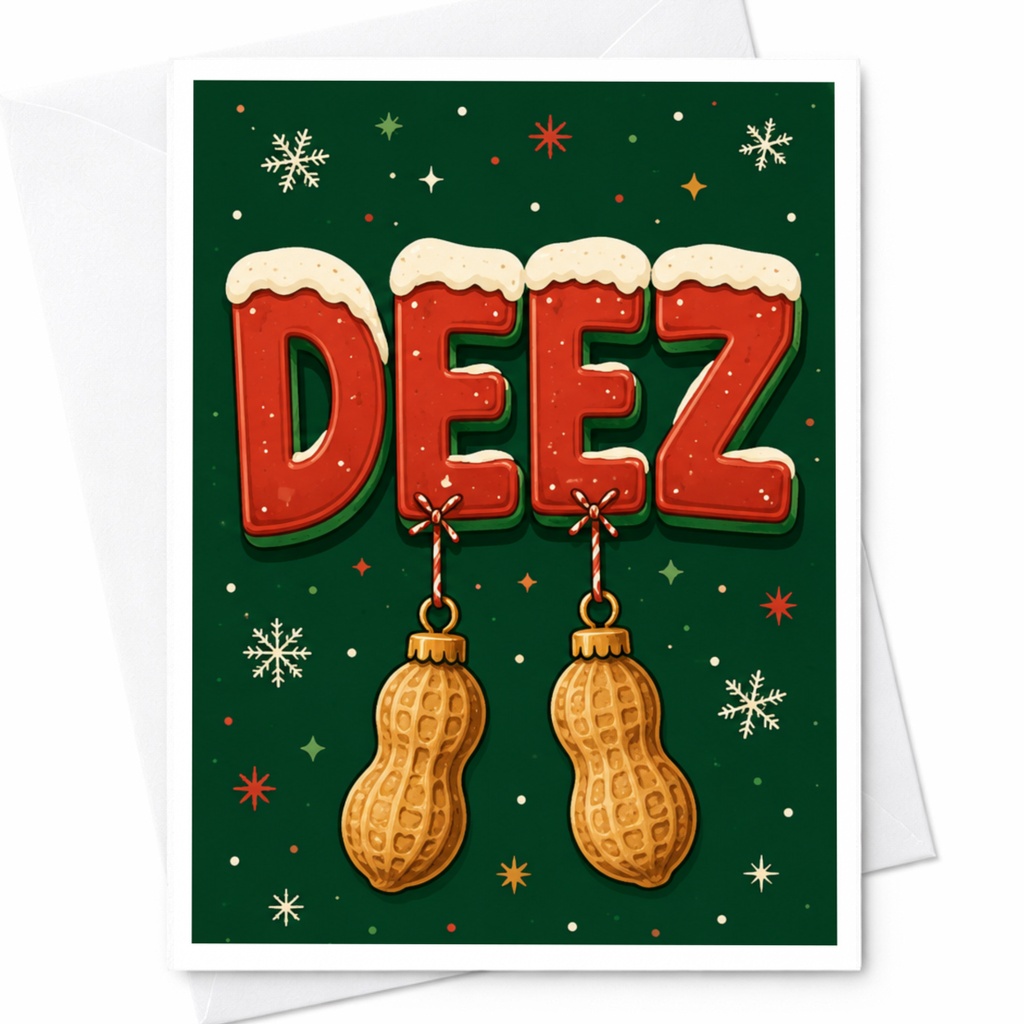 Deez Funny Christmas Card Festive Peanuts Holiday Greeting Card For Friends Family Cute Seasonal Card C4616