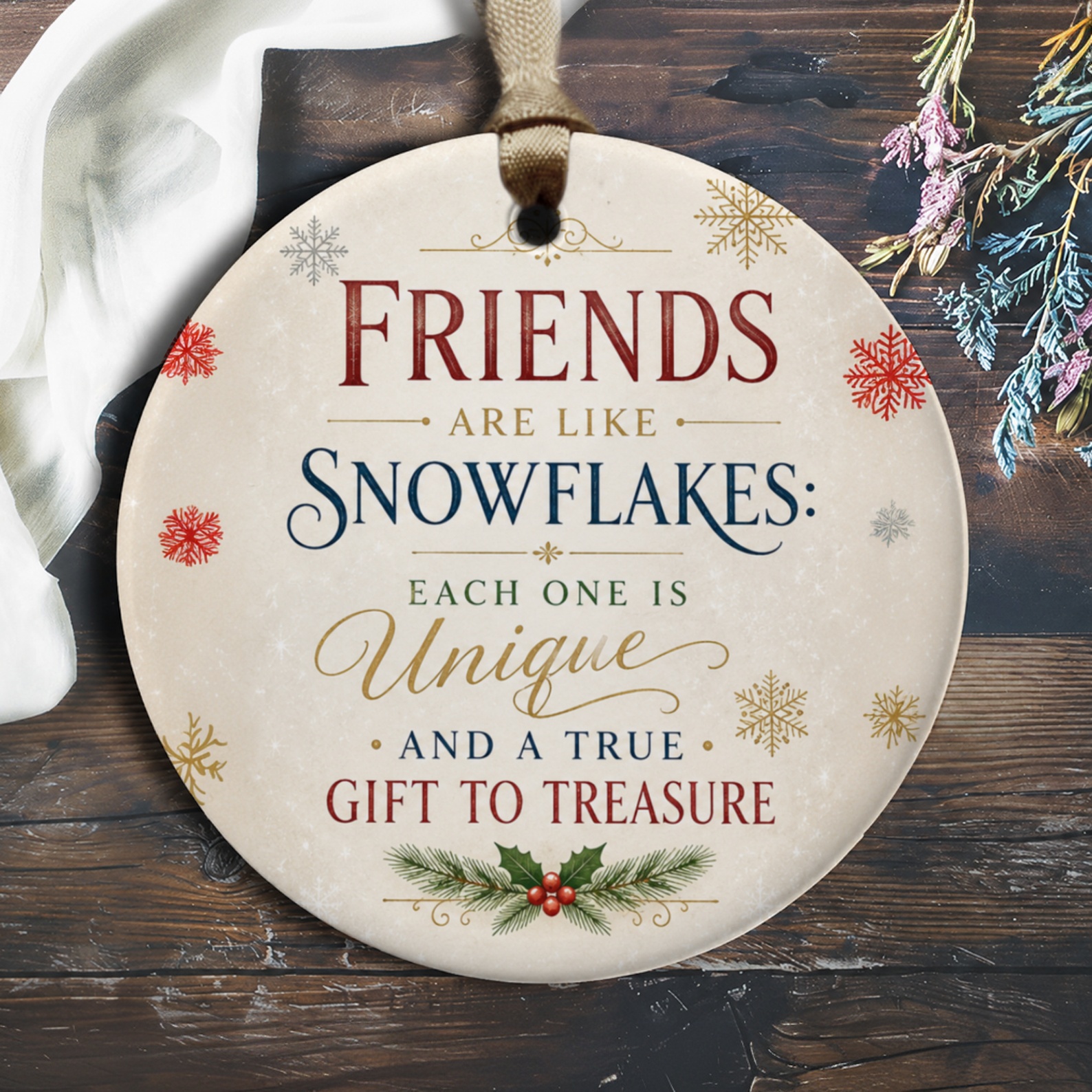 Friends Are Like Snowflakes Unique Friendship Ornament Gift To Treasure Christmas Decoration For Friend Holiday Keepsake O638