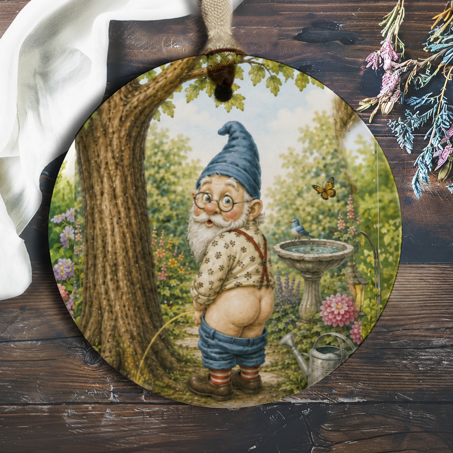 Cheeky Garden Gnome Ornament Funny Outdoor Decor Whimsical Lawn Decoration For Garden Lovers Unique Gift Idea O741