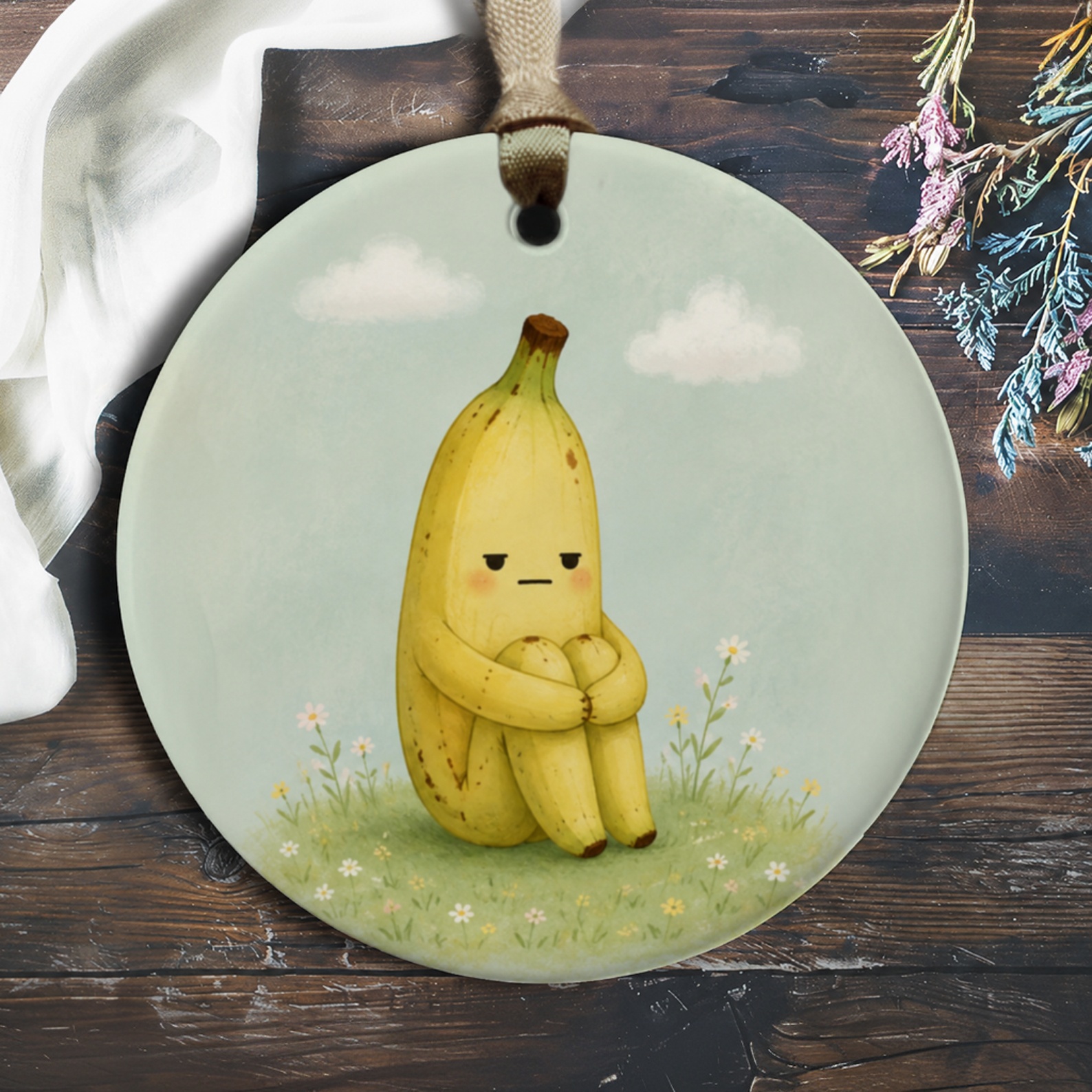 Cute Banana Ornament Funny Fruit Decor Whimsical Everyday Ornament For Kitchen Fruit Lover Gift Cute Home Decor O734