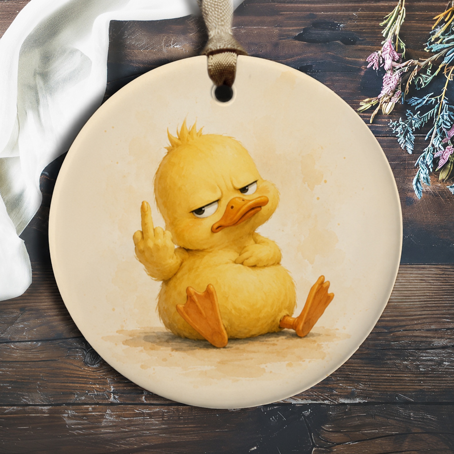 Funny Duck Ornament Cute Animal Decor Gift For Bird Lovers Quirky Home Decoration Unique Everyday Ornament O736
