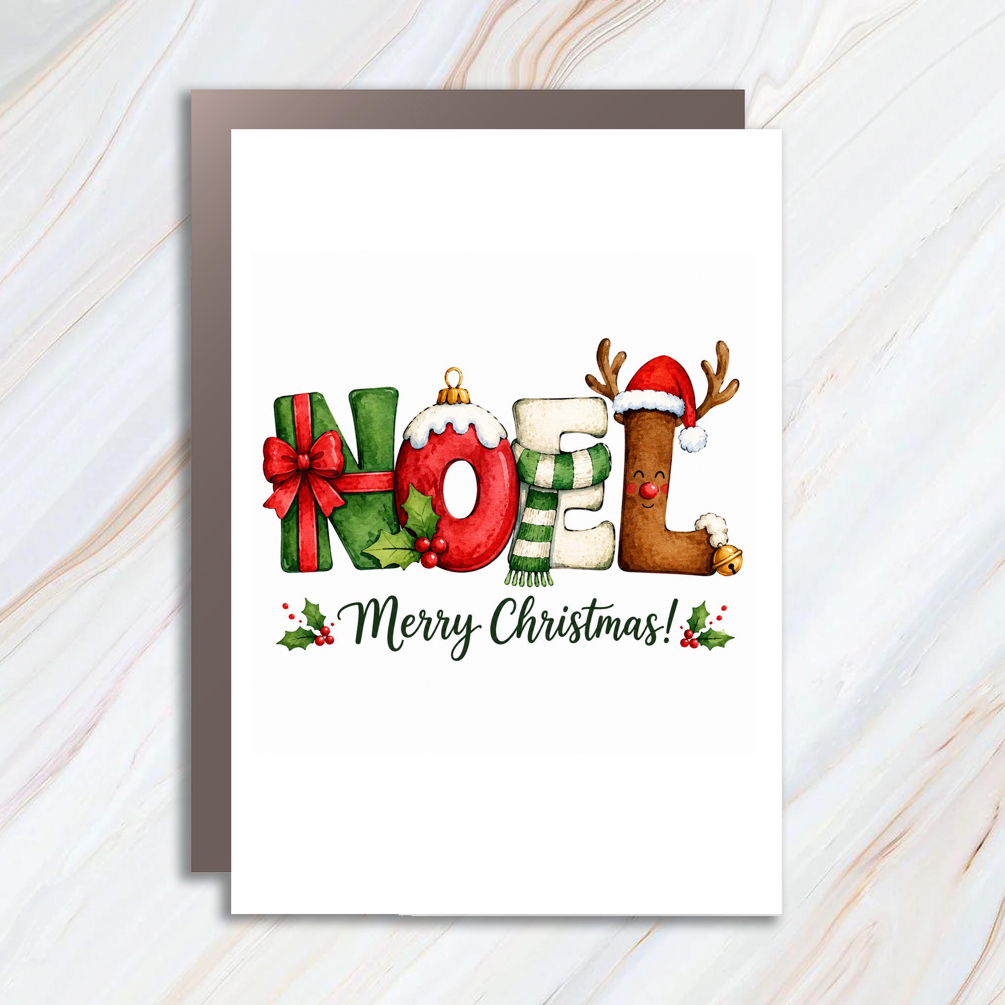Custom Merry Christmas Festive Greeting Card Holiday Cheer Cute Christmas Card For Family Friends Seasonal Celebration C1051