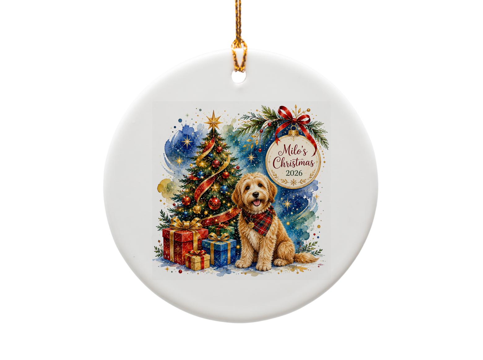 Christmas 2026 Personalized Dog Ornament Holiday Decor Custom Pet Gift Christmas Tree Decoration O1074