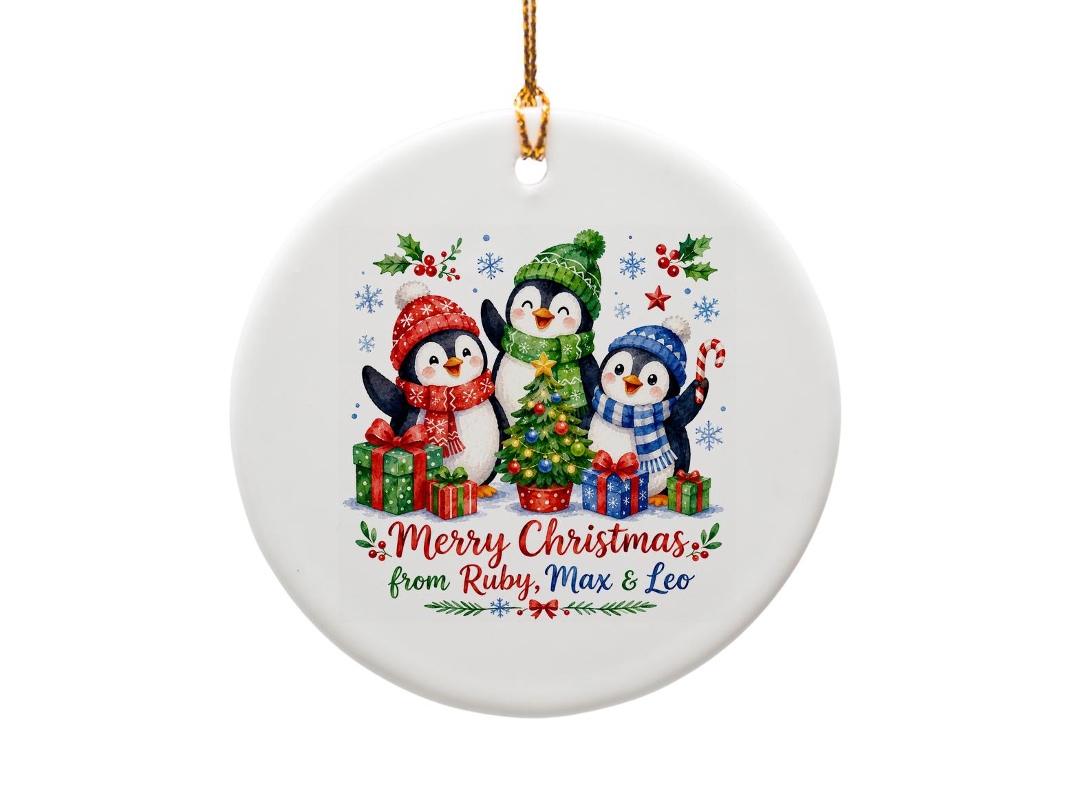 Merry Christmas Penguin Ornament Holiday Decor Cute Christmas Tree Gift Winter Festive Decoration O1073