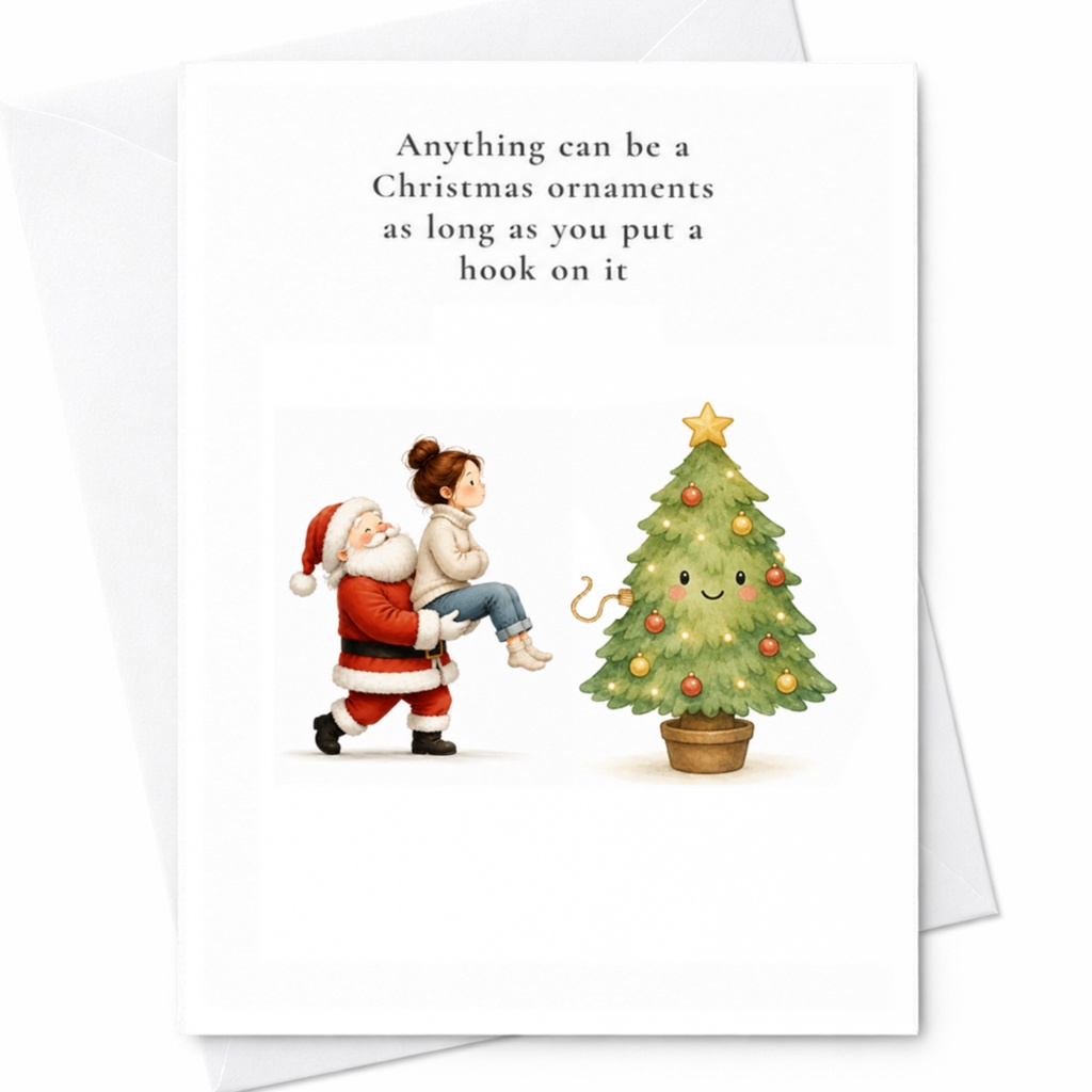 Anything Can Be A Christmas Ornaments Funny Christmas Card Santa Carrying Person Holiday Cute Xmas Tree C4795