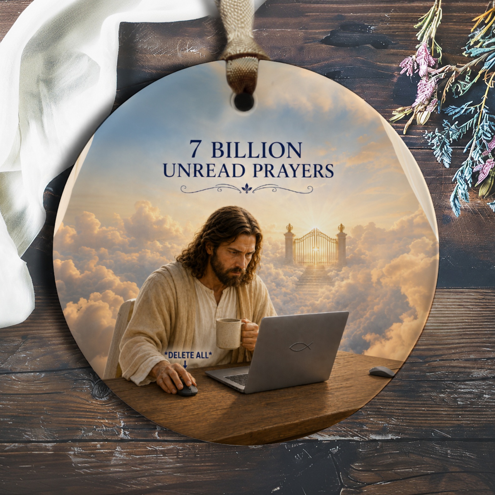 7 Billion Unread Prayers Funny Ornament Religious Decor Unique Gift Idea For Home Office Spiritual O800
