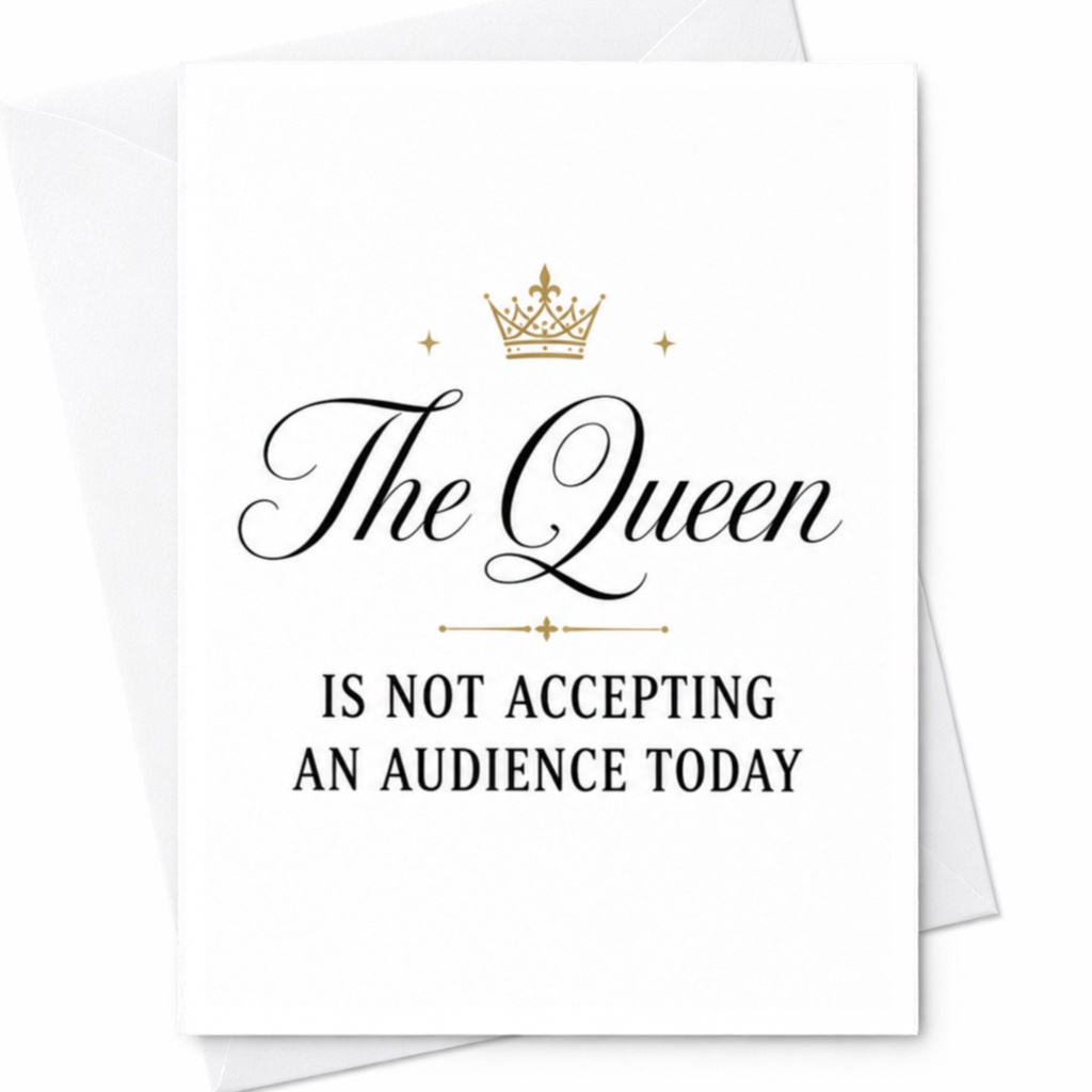 The Queen Is Not Accepting An Audience Today Funny Birthday Card For Her Greeting Card For Friend Sister Mom C4885
