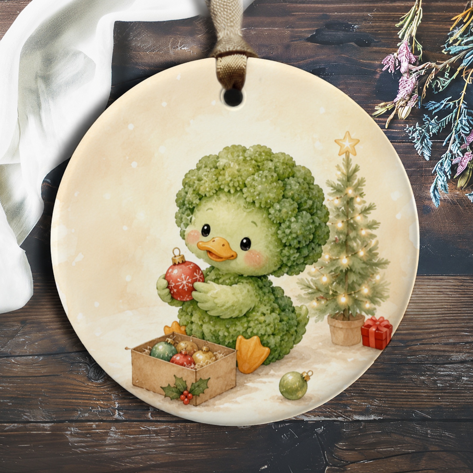 Cute Duck Christmas Ornament Holiday Decor Adorable Animal Tree Decoration Festive Gift For Kids Winter Home Decor O820
