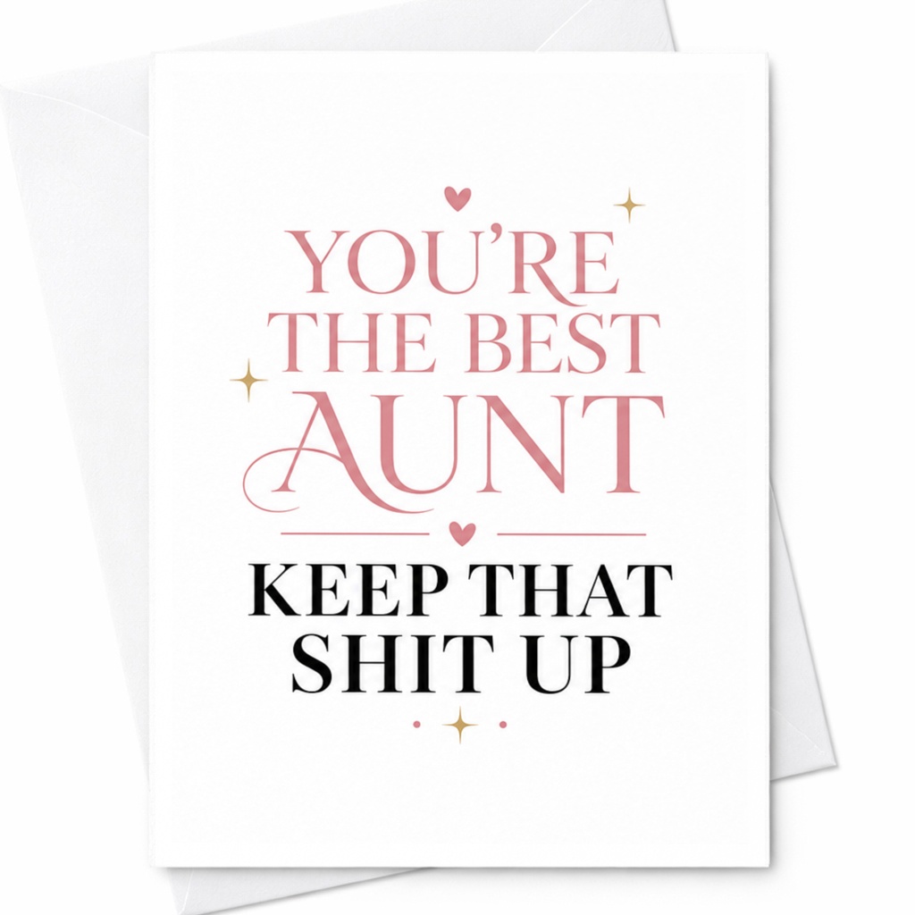 You're The Best Aunt Keep That Shit Up Funny Greeting Card Appreciation For Aunt Everyday Card From Niece Nephew C4877