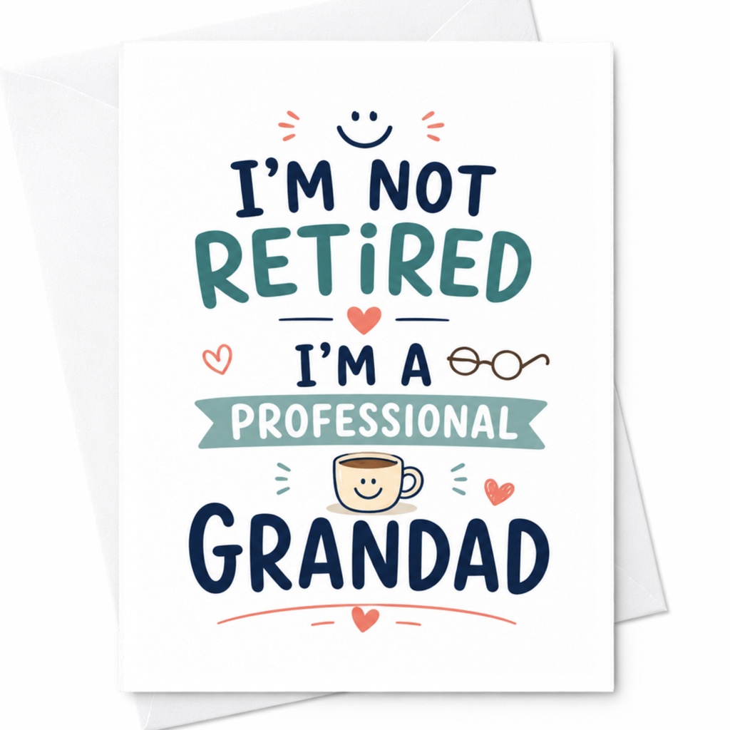 I'm Not Retired I'm A Professional Grandad Funny Retirement Card For Grandad Greeting Card From Family Cute Grandpa Card C4881