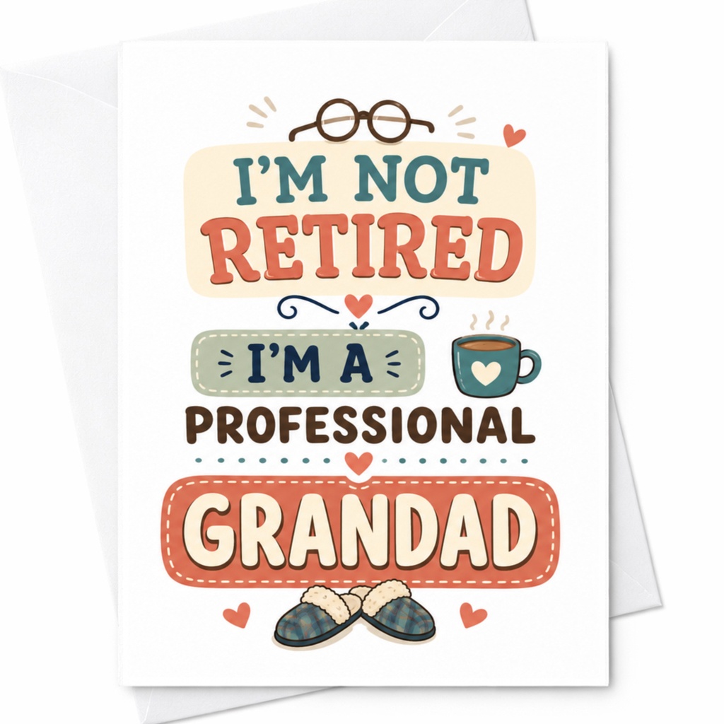 I'm Not Retired I'm A Professional Grandad Funny Retirement Card For Grandad Greeting Card From Family Cute Grandpa Card C4882