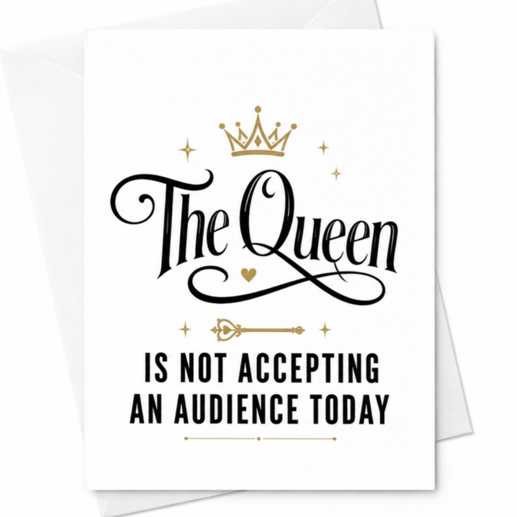 The Queen Is Not Accepting An Audience Today Funny Birthday Card For Her Greeting Card For Friend Sister Mom C4886