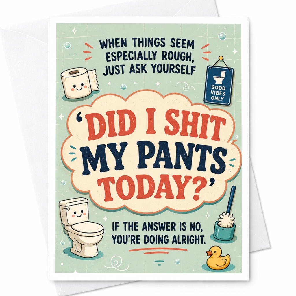 When Things Seem Rough 'did I Shit My Pants Today?' Funny Greeting Card Office Coworker Gift Sarcastic Everyday Card C4889