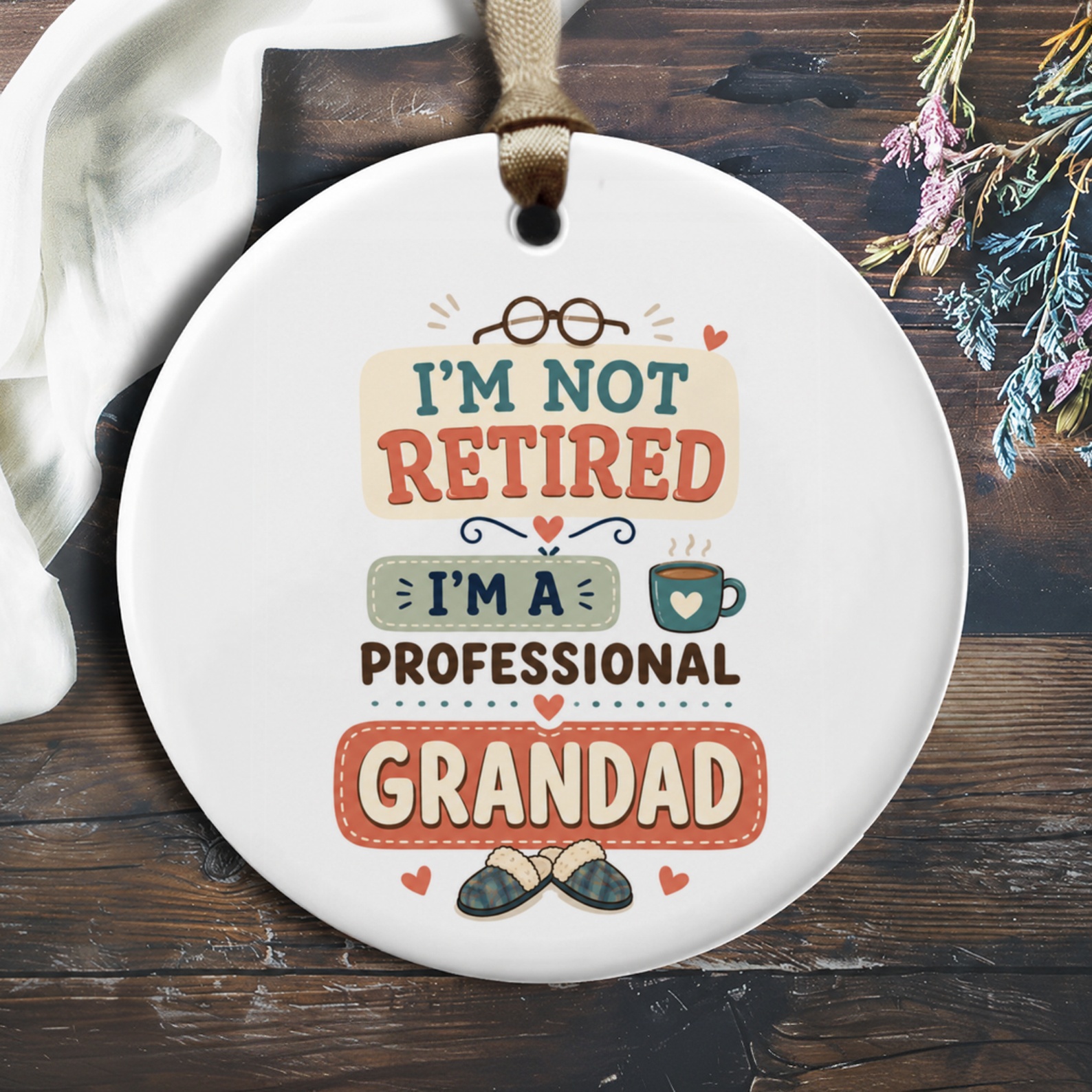 I'm Not Retired I'm A Professional Grandad Funny Retirement Ornament Gift For Grandad Grandpa Keepsake O865