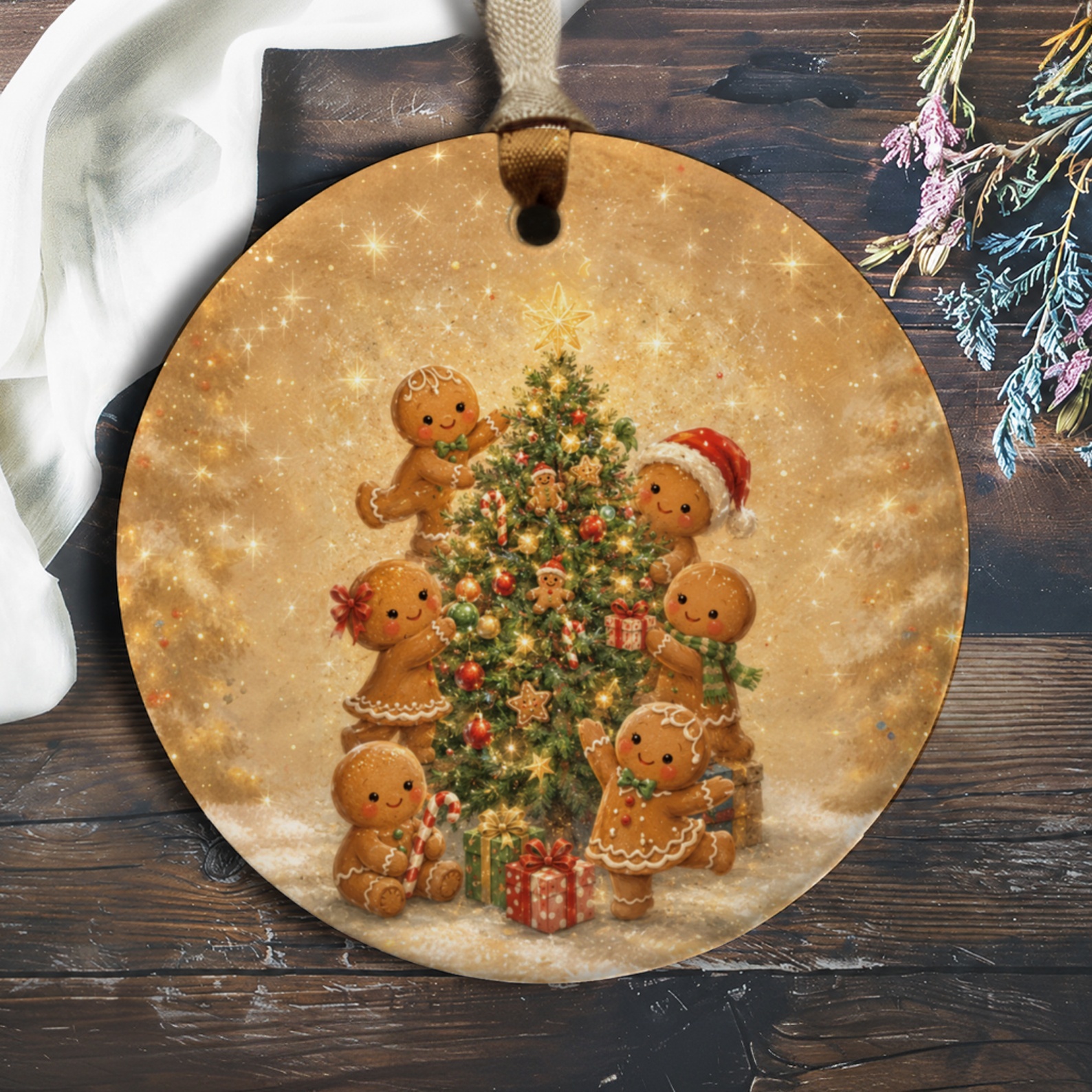 Gingerbread Family Christmas Ornament Cute Holiday Decor Gingerbread Tree Decoration Festive Ornament For Christmas Tree O882