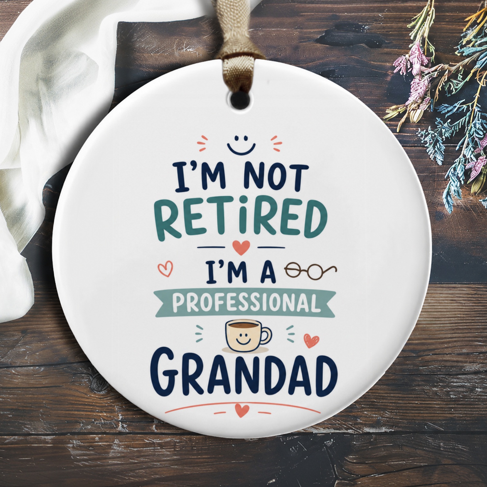 I'm Not Retired I'm A Professional Grandad Funny Retirement Ornament Gift For Grandpa Cute Grandfather Keepsake O864