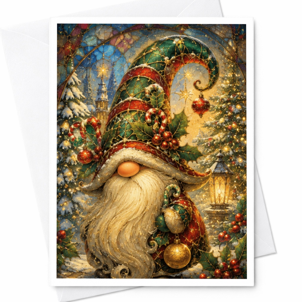 Christmas Gnome Greeting Card Festive Holiday Card Cute Winter Scene For Friends Family Seasonal Christmas Card C4986