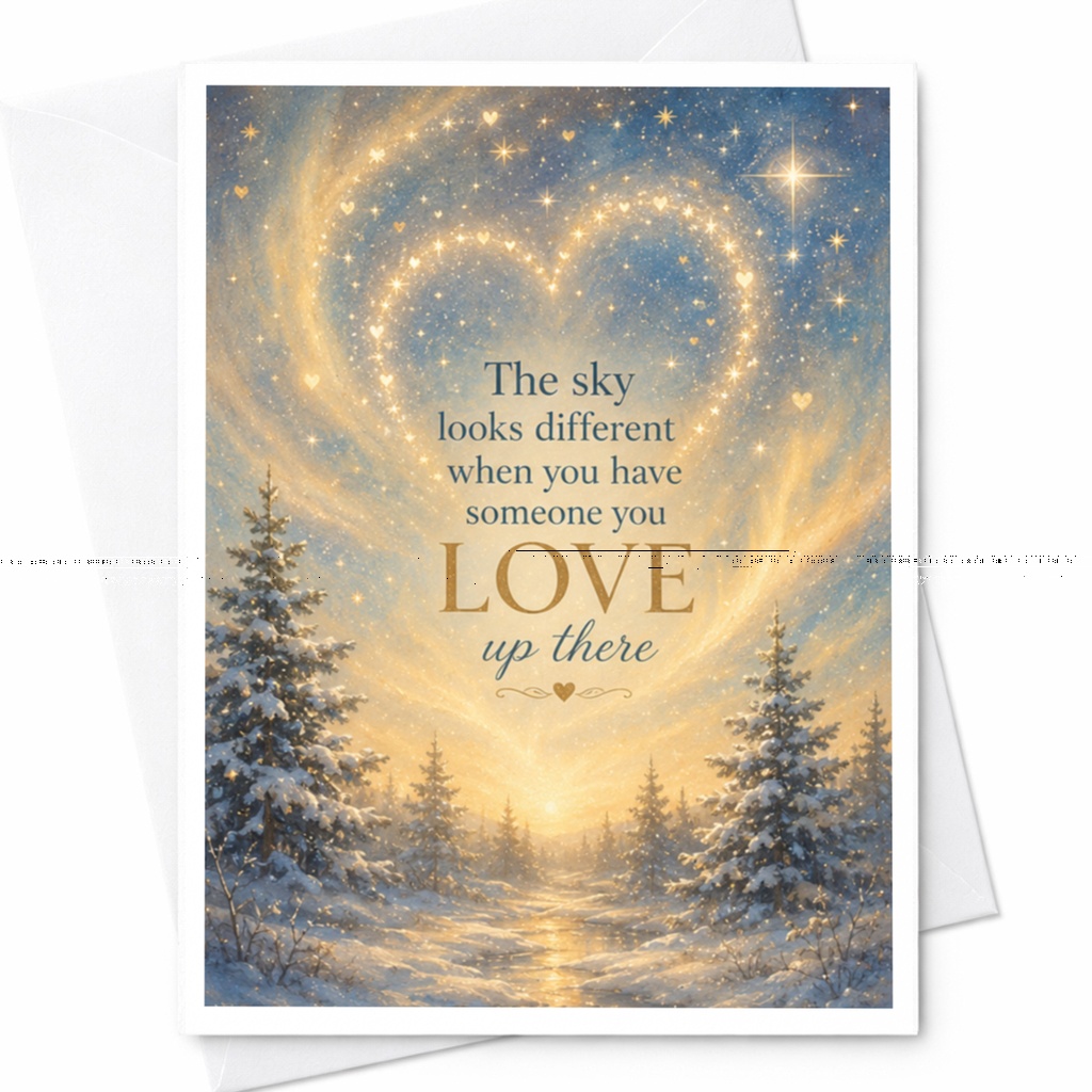 The Sky Looks Different When You Have Someone You Love Up There Memorial Card Sympathy Greeting Card For Loss Comforting C4999