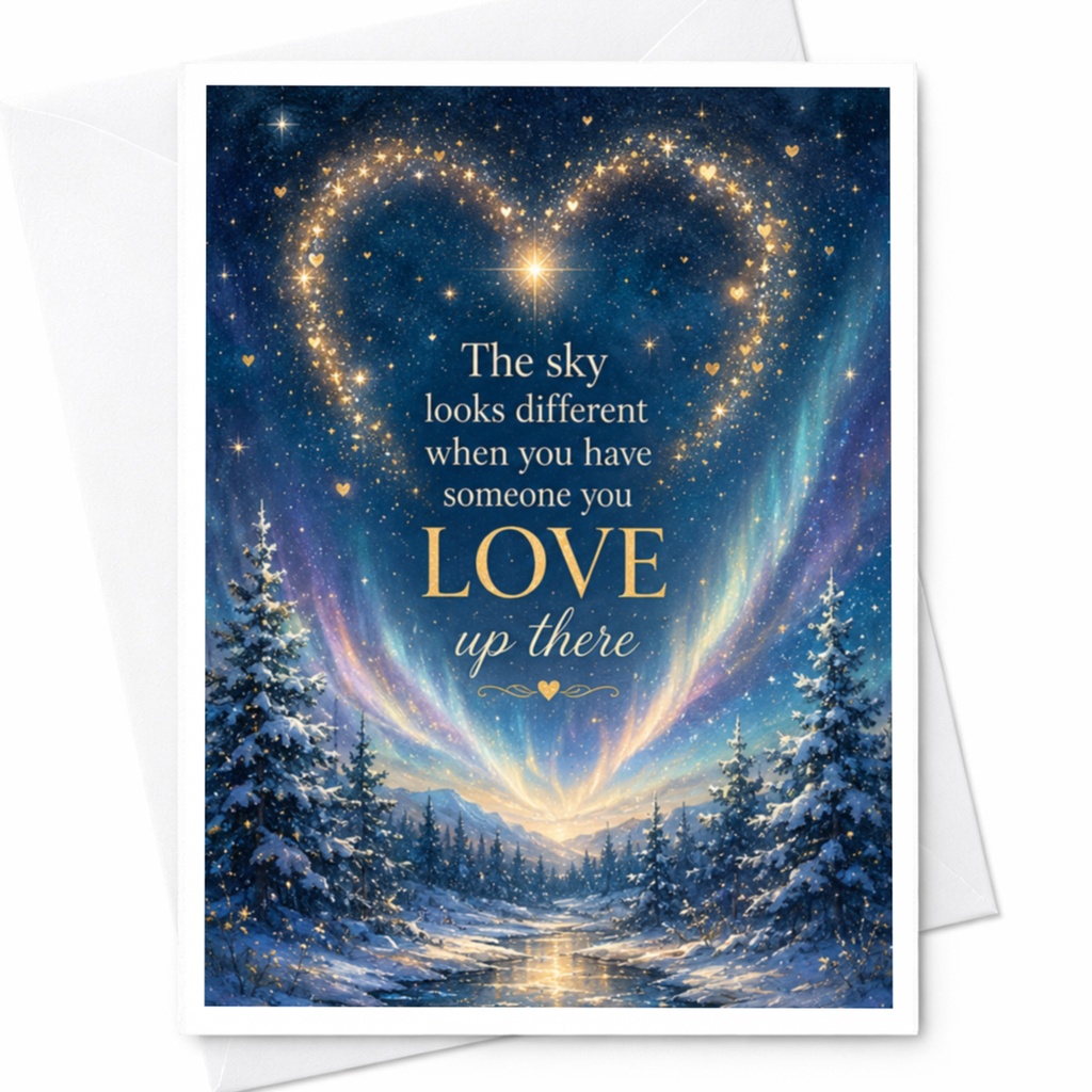 The Sky Looks Different When You Have Someone You Love Up There Memorial Card Sympathy Greeting Card For Loss Of Loved One C5000