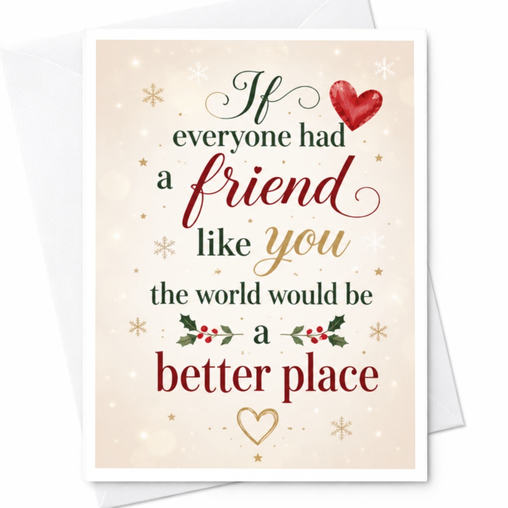 If Everyone Had A Friend Like You Christmas Card Festive Friendship Greeting Card For Friend Holiday Card Cute C5009