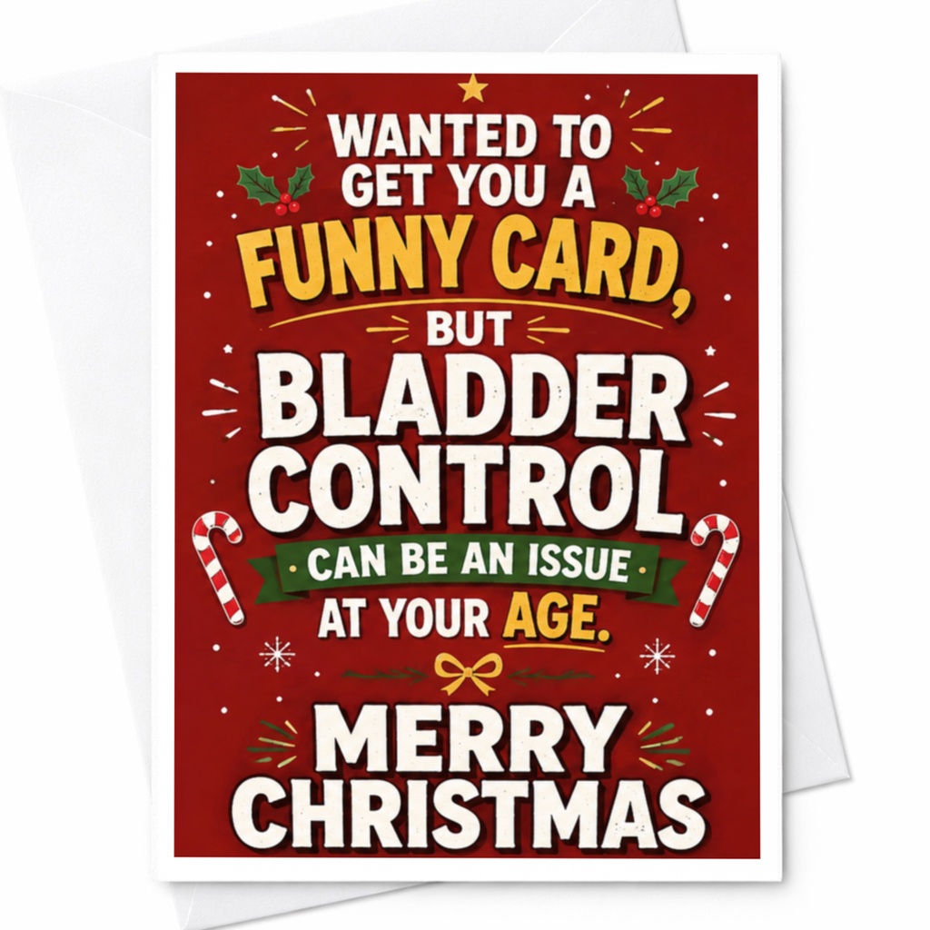 Wanted To Get You A Funny Card, But Bladder Control Can Be An Issue At Your Age. Merry Christmas Christmas Card For Frien C5006