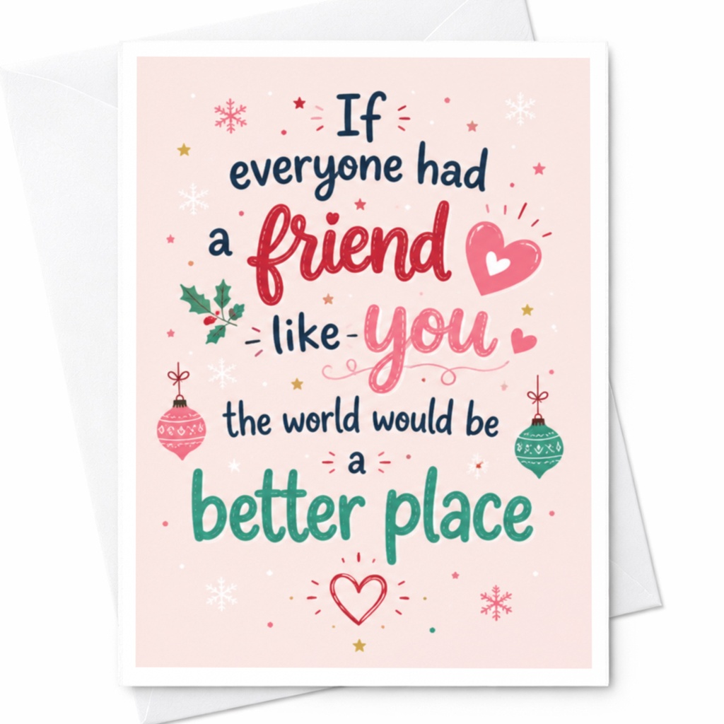 If Everyone Had A Friend Like You Christmas Card Festive Friendship Greeting Card For Friend Holiday Cheer Cute C5010