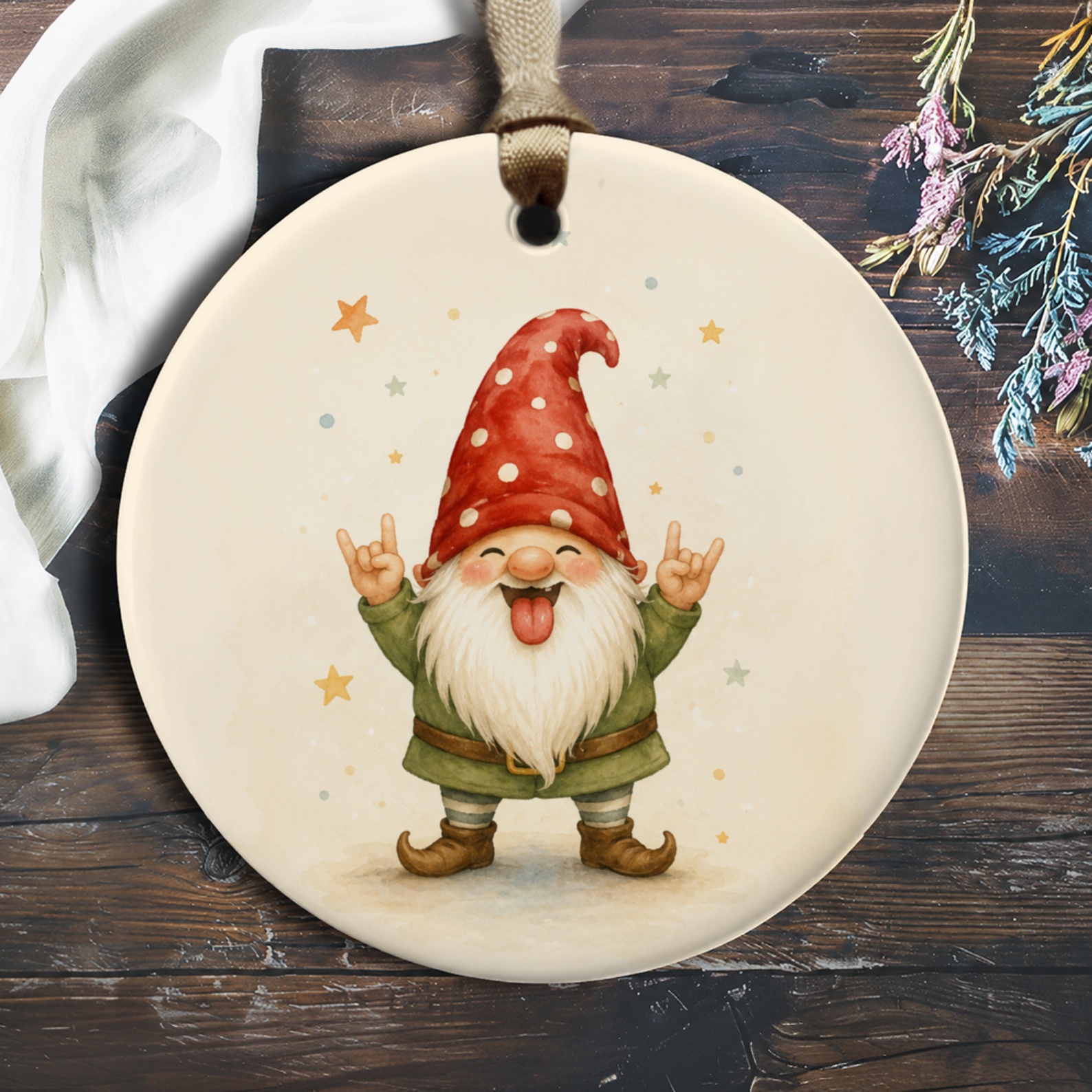 Gnome With Red Hat Christmas Ornament Cute Holiday Decor Whimsical Gnome Lover Gift Festive Home Decoration O957