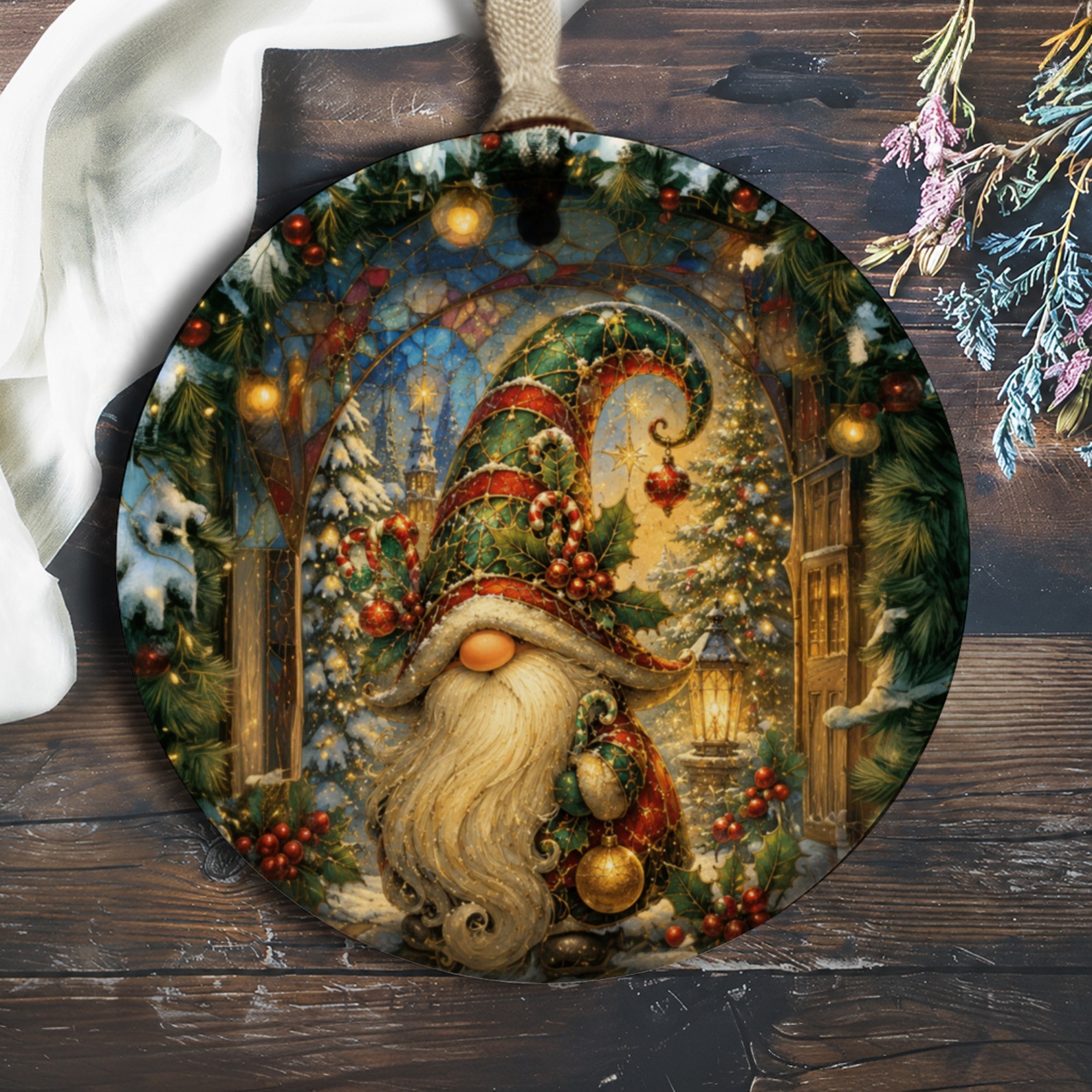 Christmas Gnome Ornament Festive Holiday Decor Winter Wonderland Decoration For Tree Cute Seasonal Home Accent Gift O964