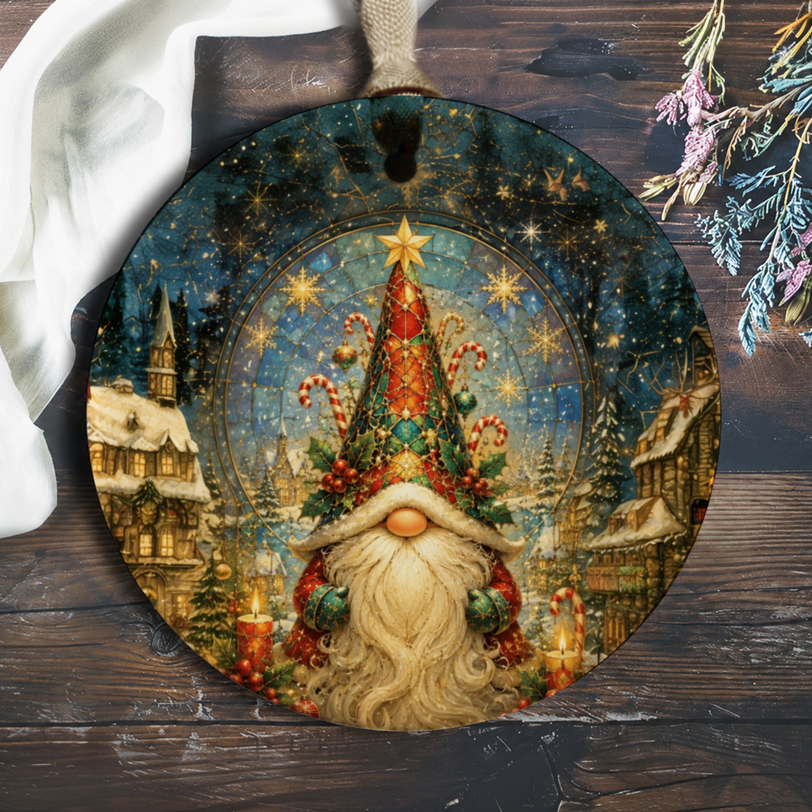 Christmas Gnome Ornament Festive Holiday Decor Winter Wonderland Decoration Cute Santa Figurine Christmas Tree Ornament O963