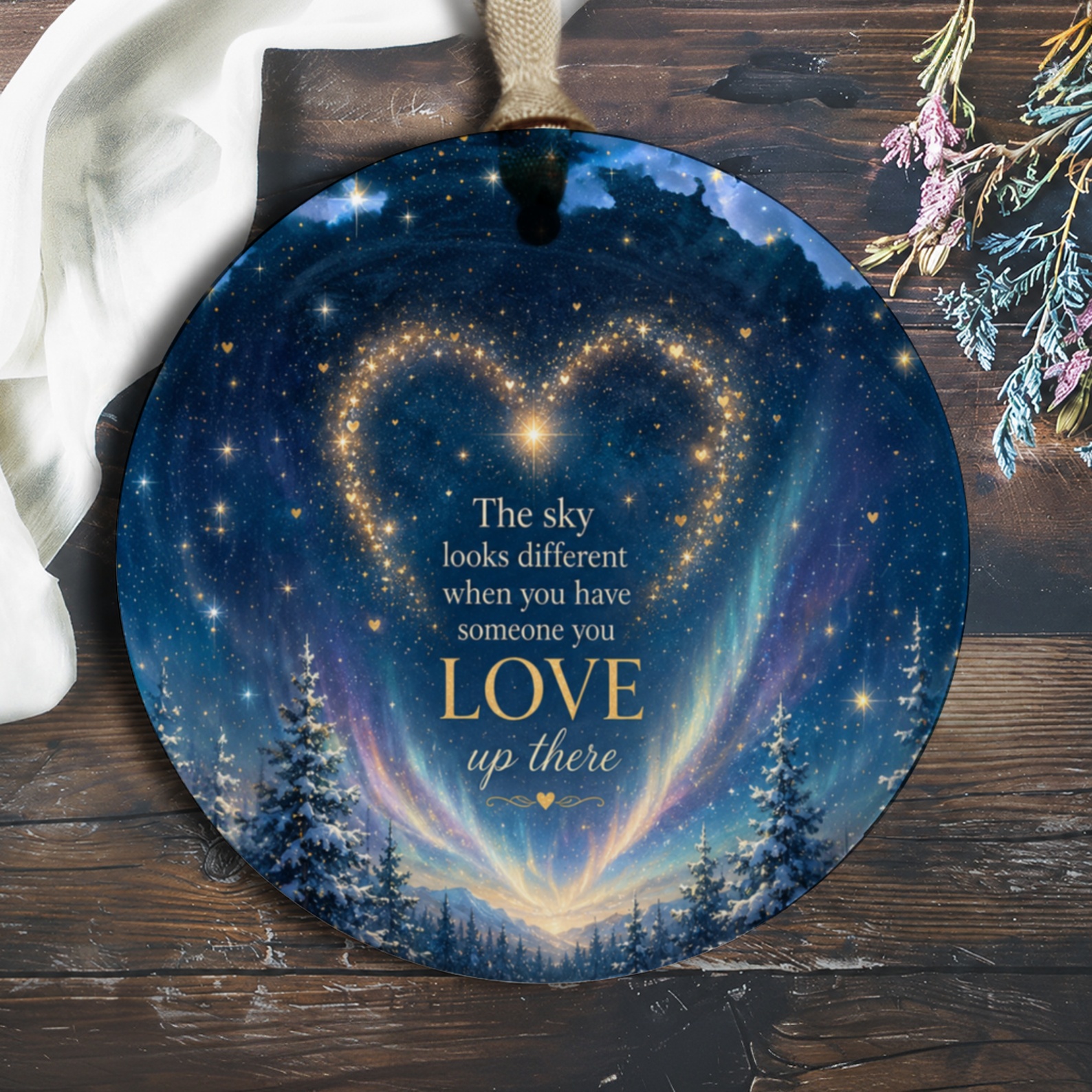 The Sky Looks Different Memorial Ornament Starry Night Heart Remembrance Gift Loved One Loss Keepsake Sympathy O976