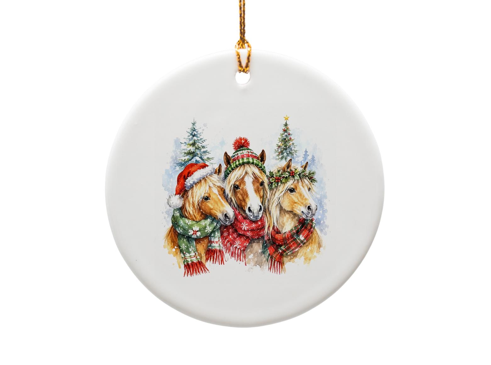 Christmas Horse Ornament Festive Holiday Decor Cute Animal Lover Gift Winter Decoration Rustic Farmhouse Style O1116