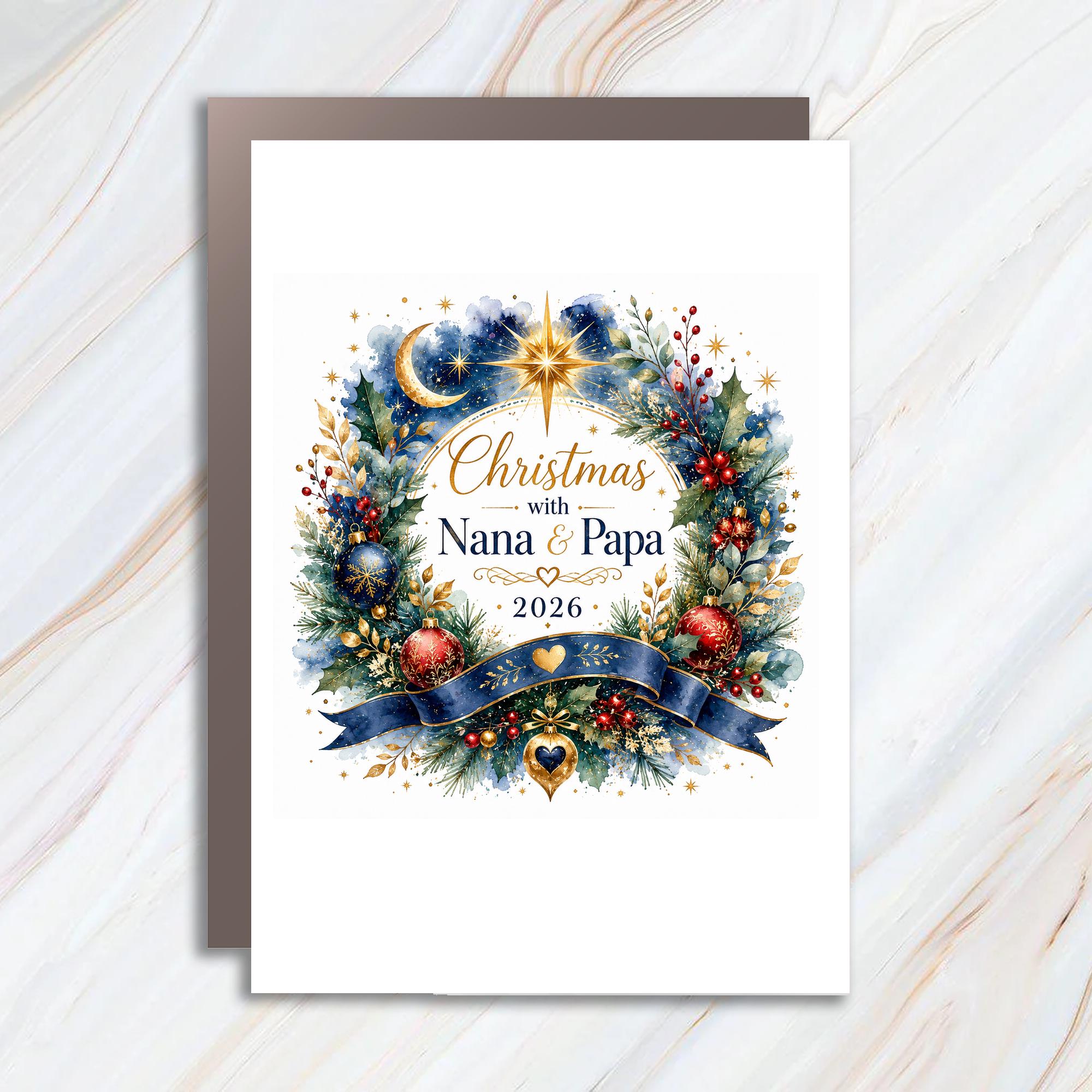 Personalzed Christmas 2026 Christmas Card Festive Holiday Greeting Card For Grandparents Family Celebration C1122